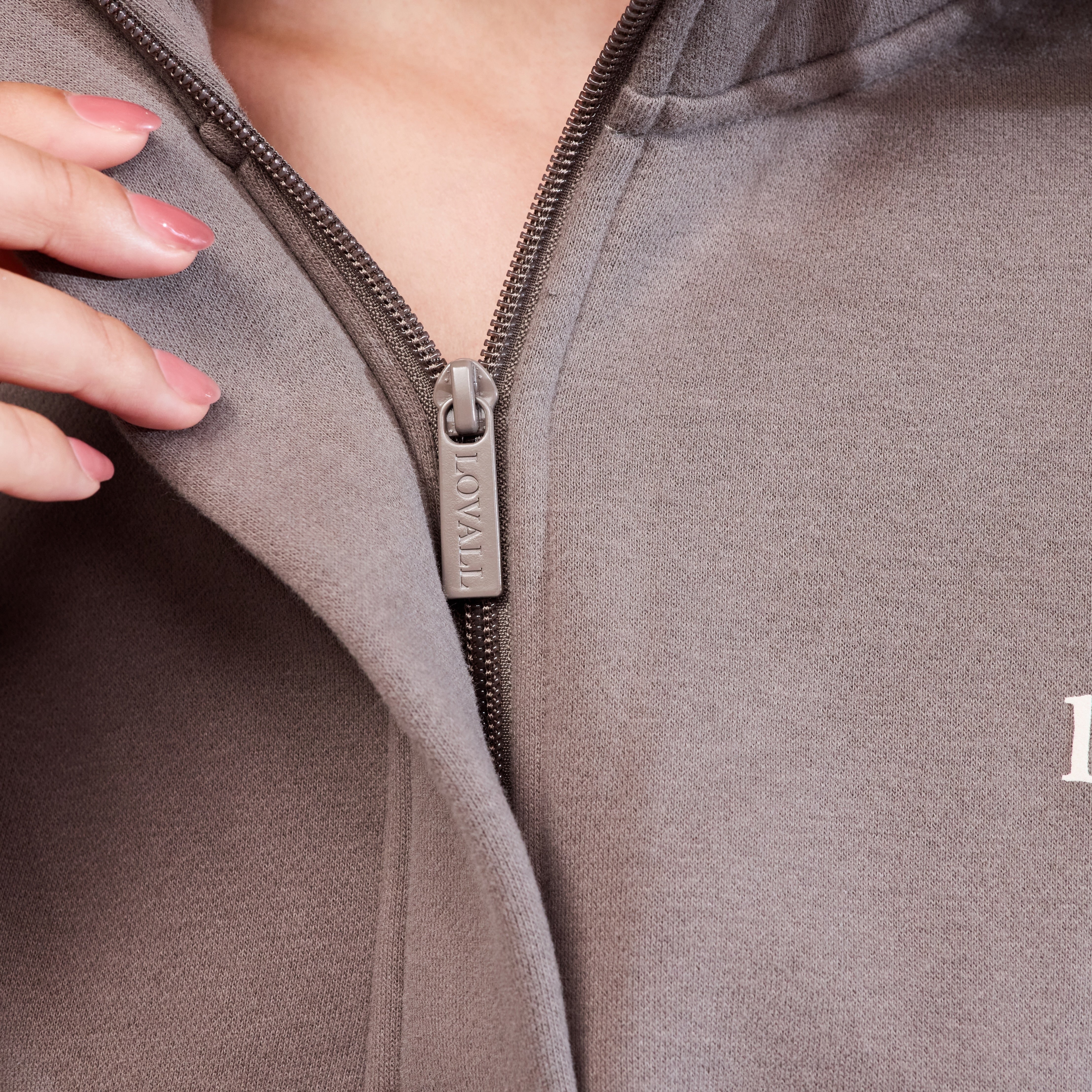 Heavyweight 1/4 Zip Sweatshirt - Mocha - Image 6