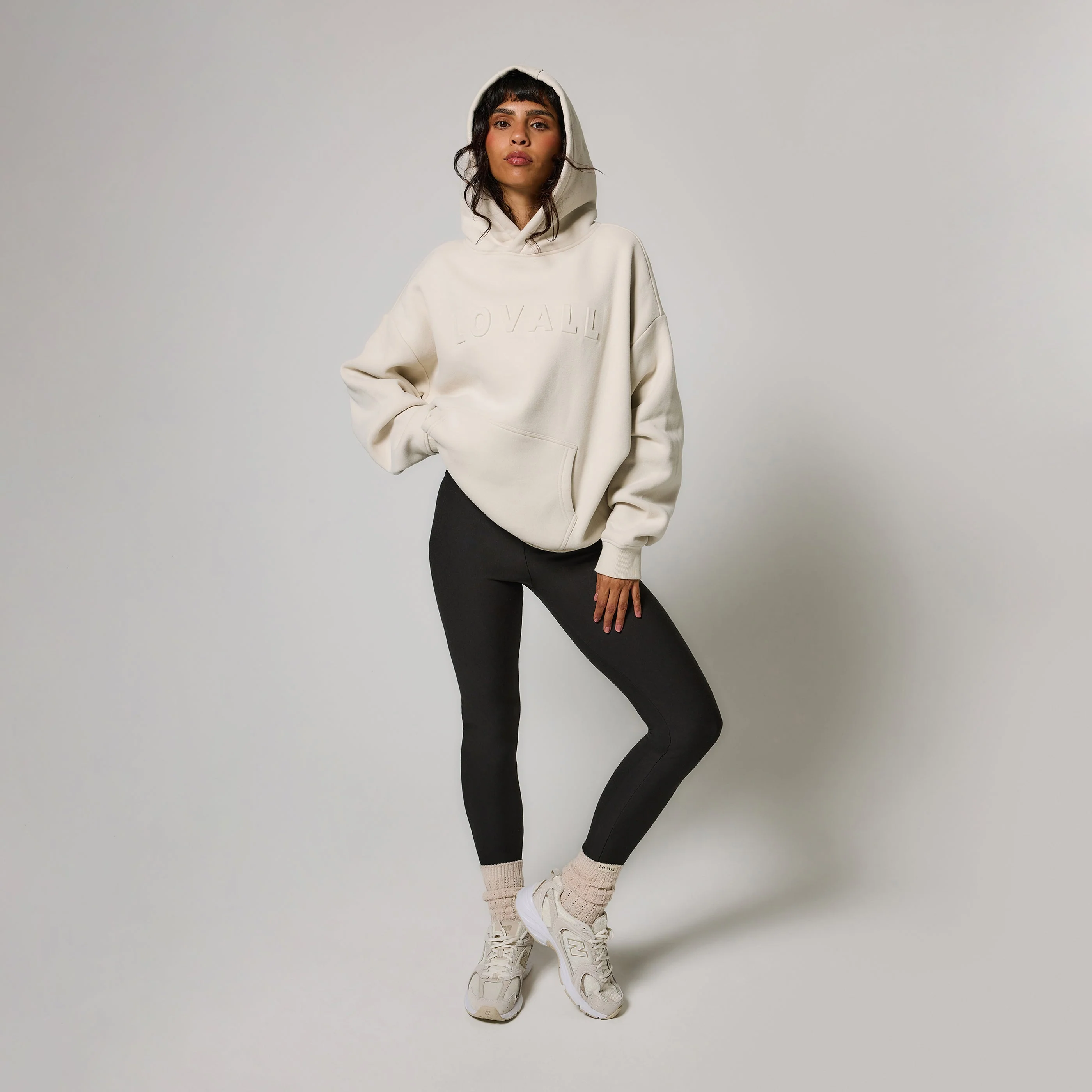 Heavyweight Oversized Hoodie - Ecru - Image 2
