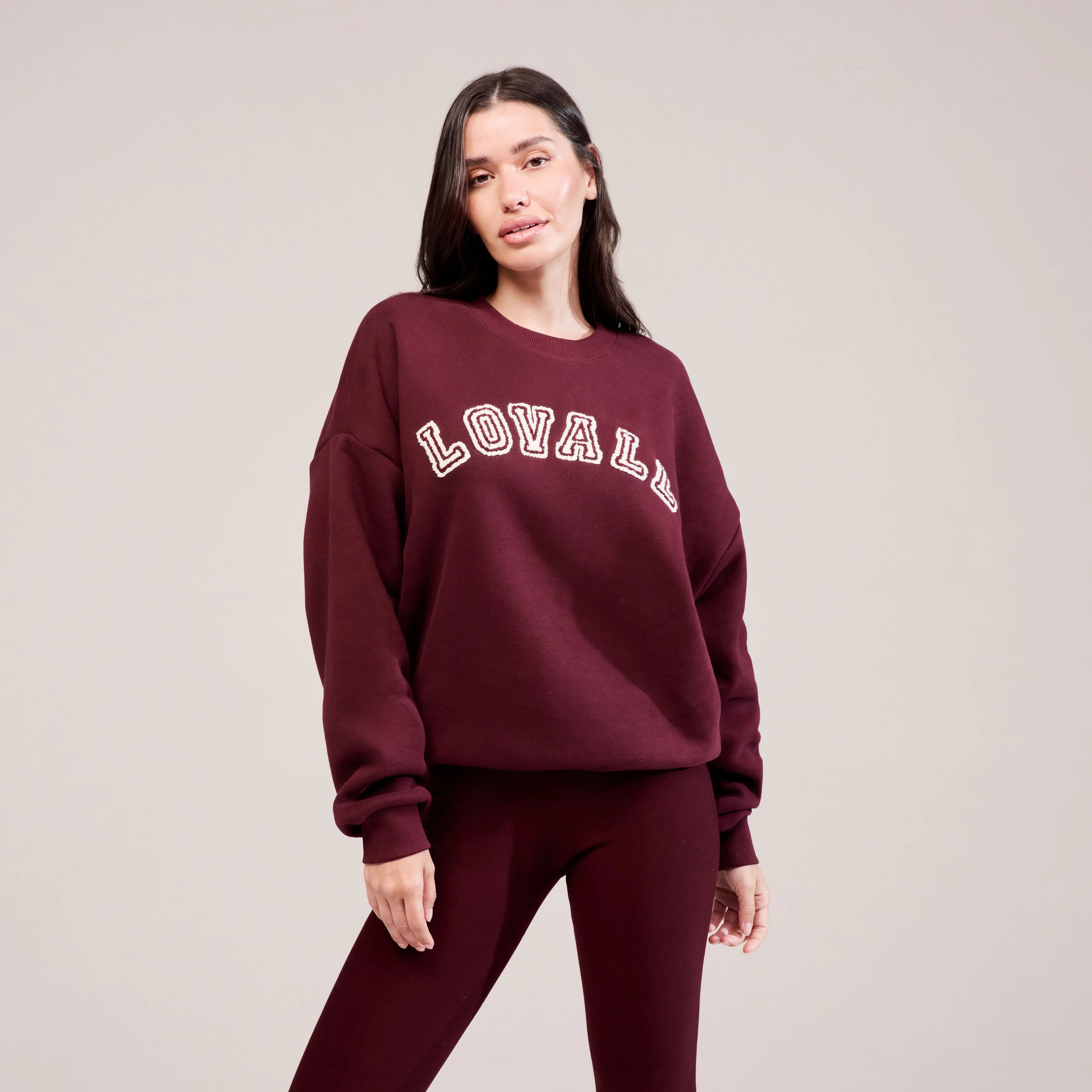 Heavyweight Oversized Sweatshirt Campus - Burgundy