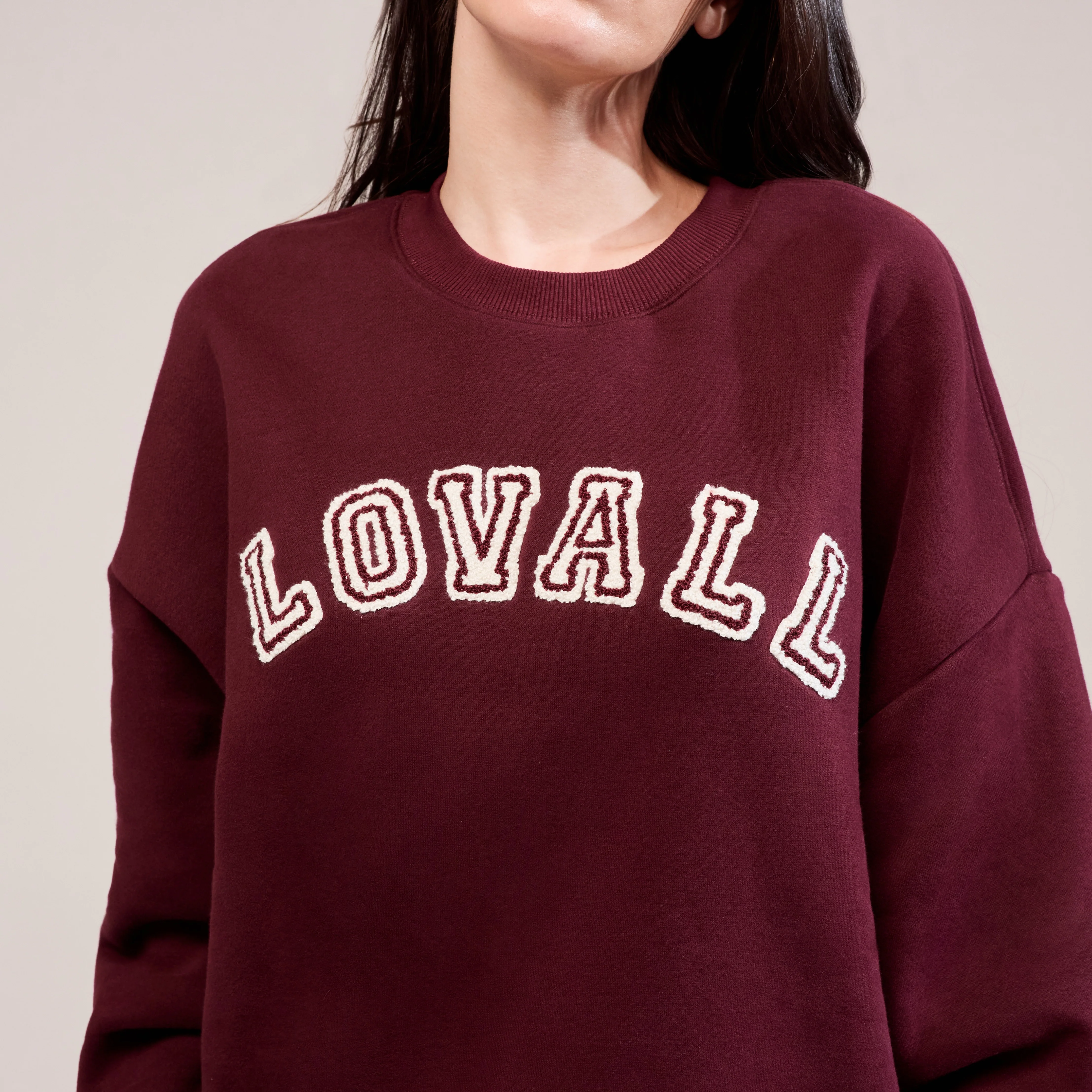 Heavyweight Oversized Sweatshirt Campus - Burgundy - Image 4