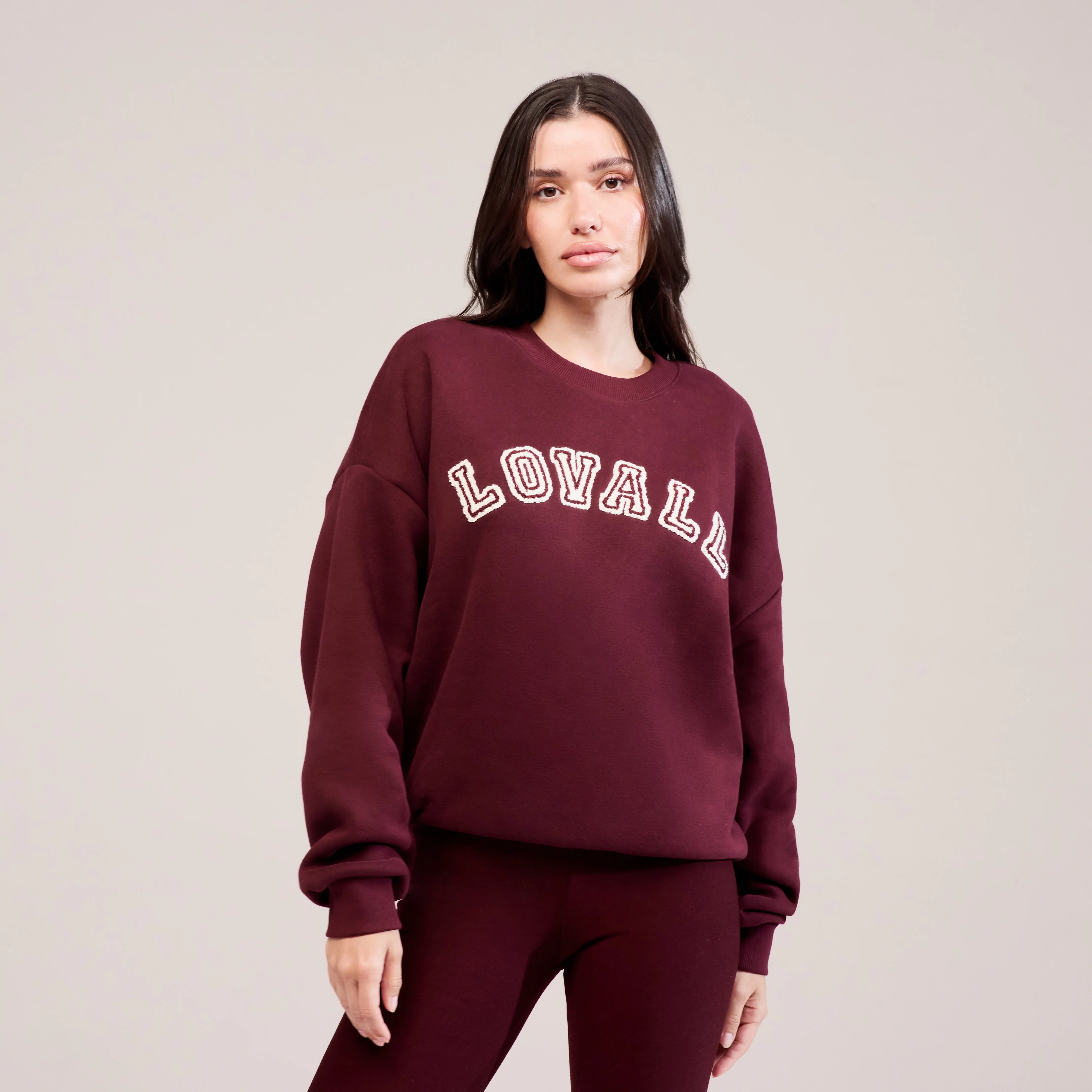 Heavyweight Oversized Sweatshirt Campus - Burgundy - Image 5