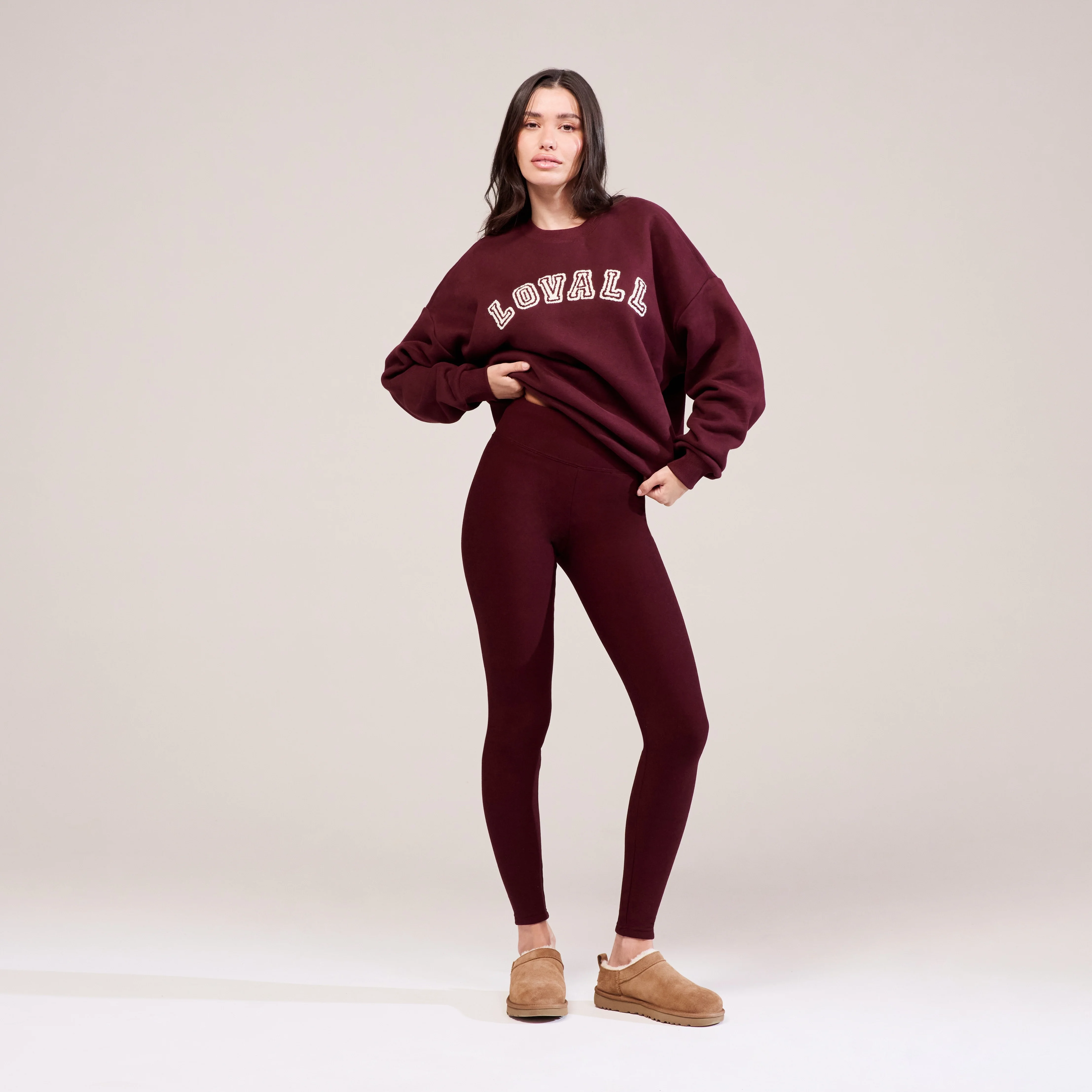 Heavyweight Oversized Sweatshirt Campus - Burgundy - Image 6