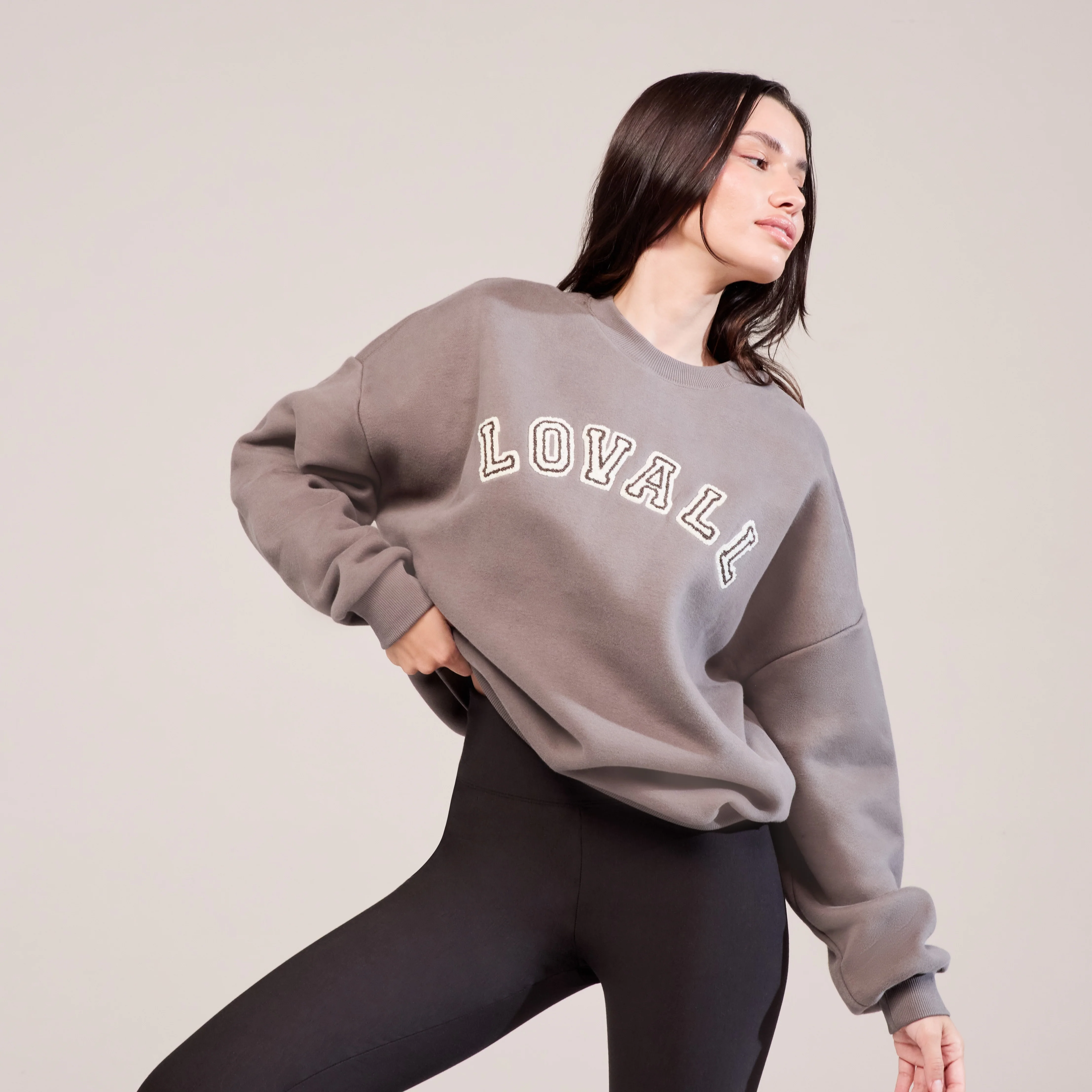 Heavyweight Oversized Sweatshirt Campus - Mocha - Image 5