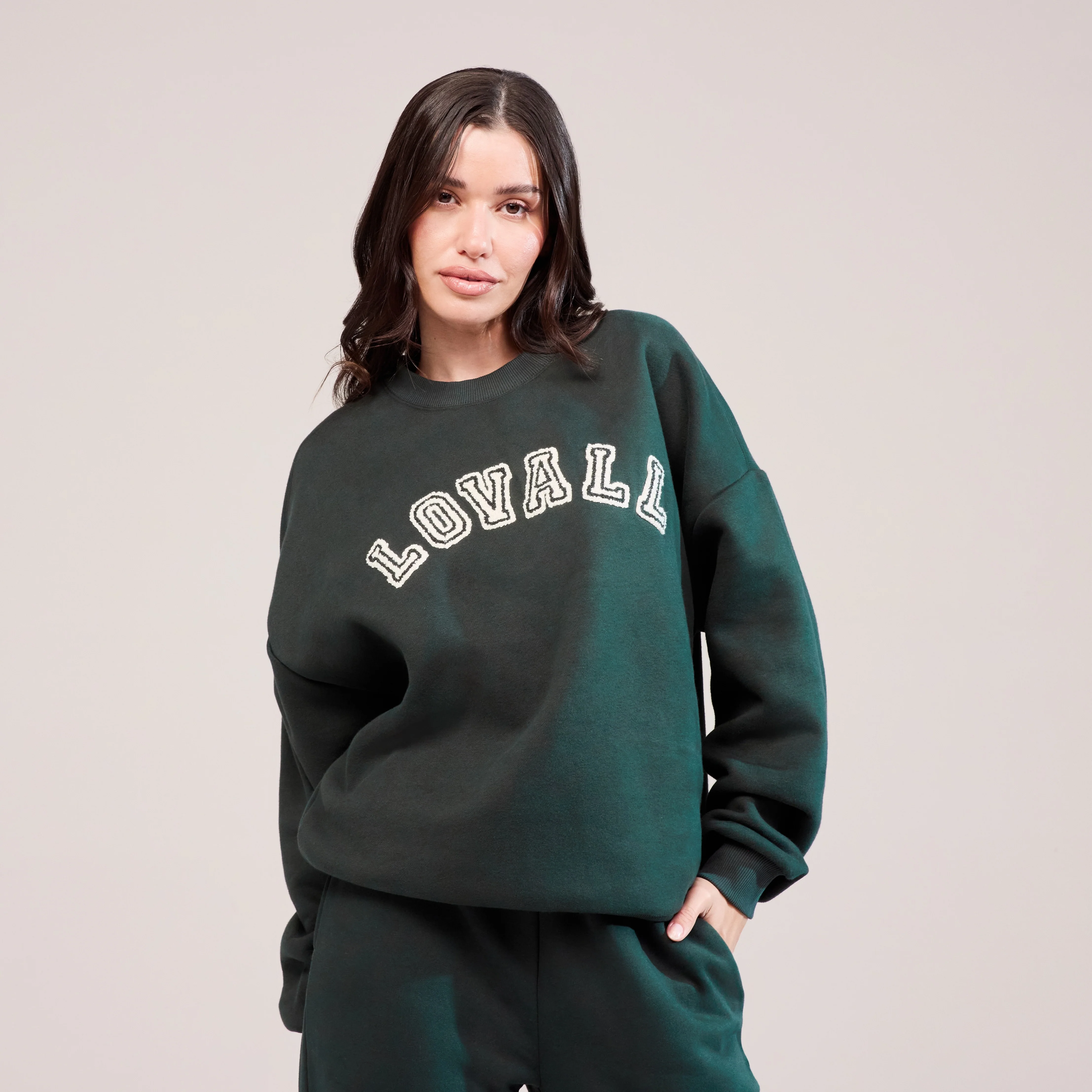 Heavyweight Oversized Sweatshirt Campus - Pine - Image 2