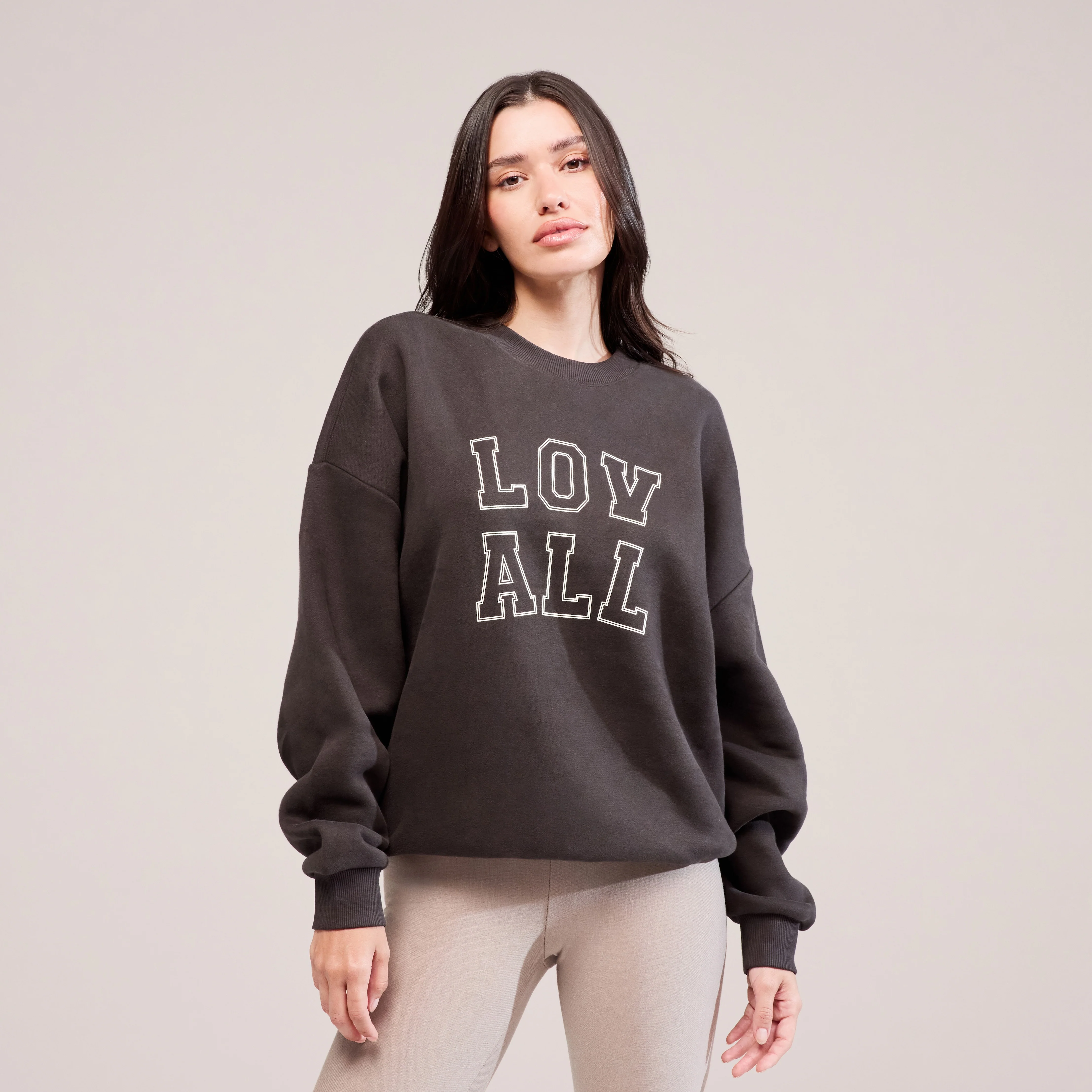 Heavyweight Oversized Sweatshirt Varsity - Black Coffee - Image 2