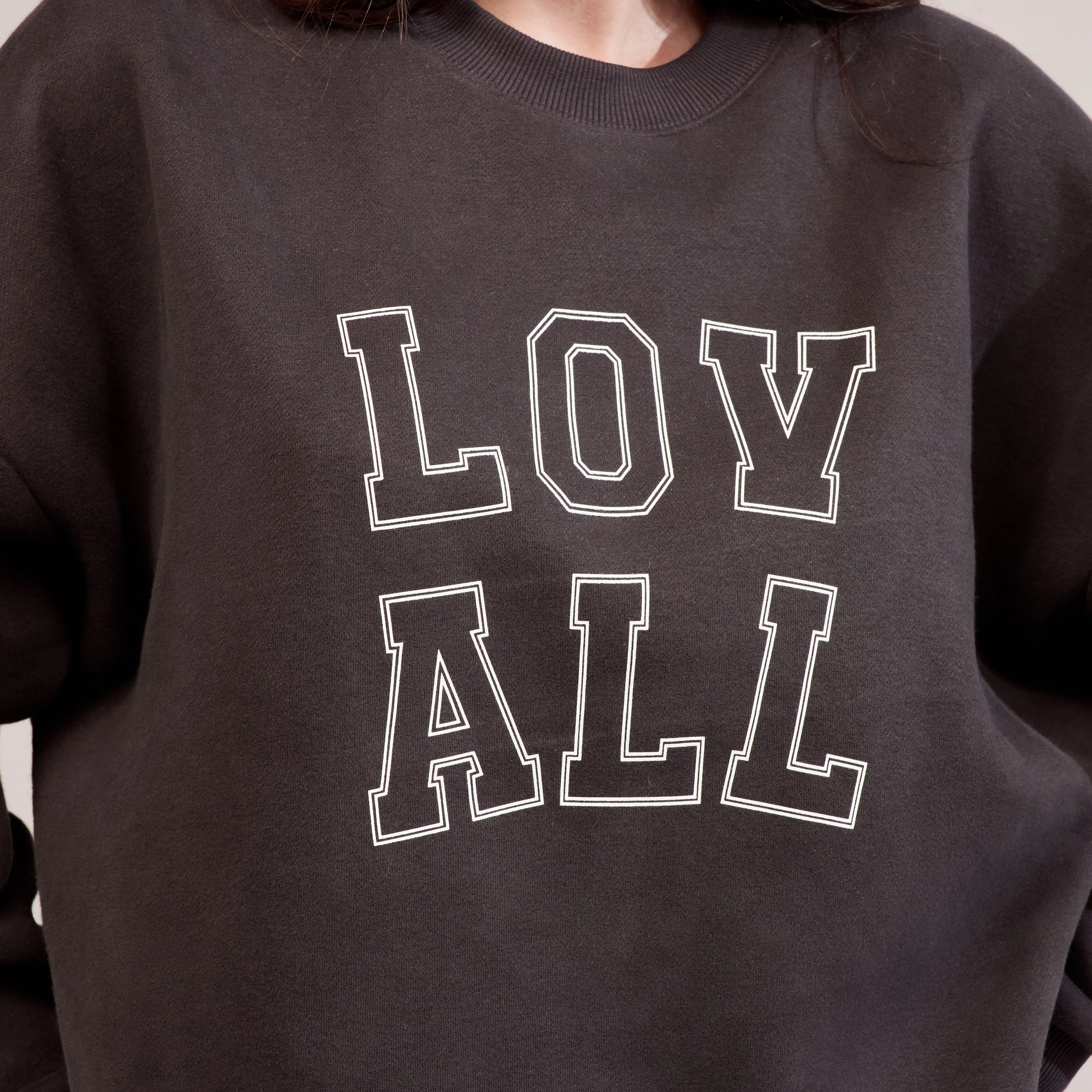 Heavyweight Oversized Sweatshirt Varsity - Black Coffee - Image 4