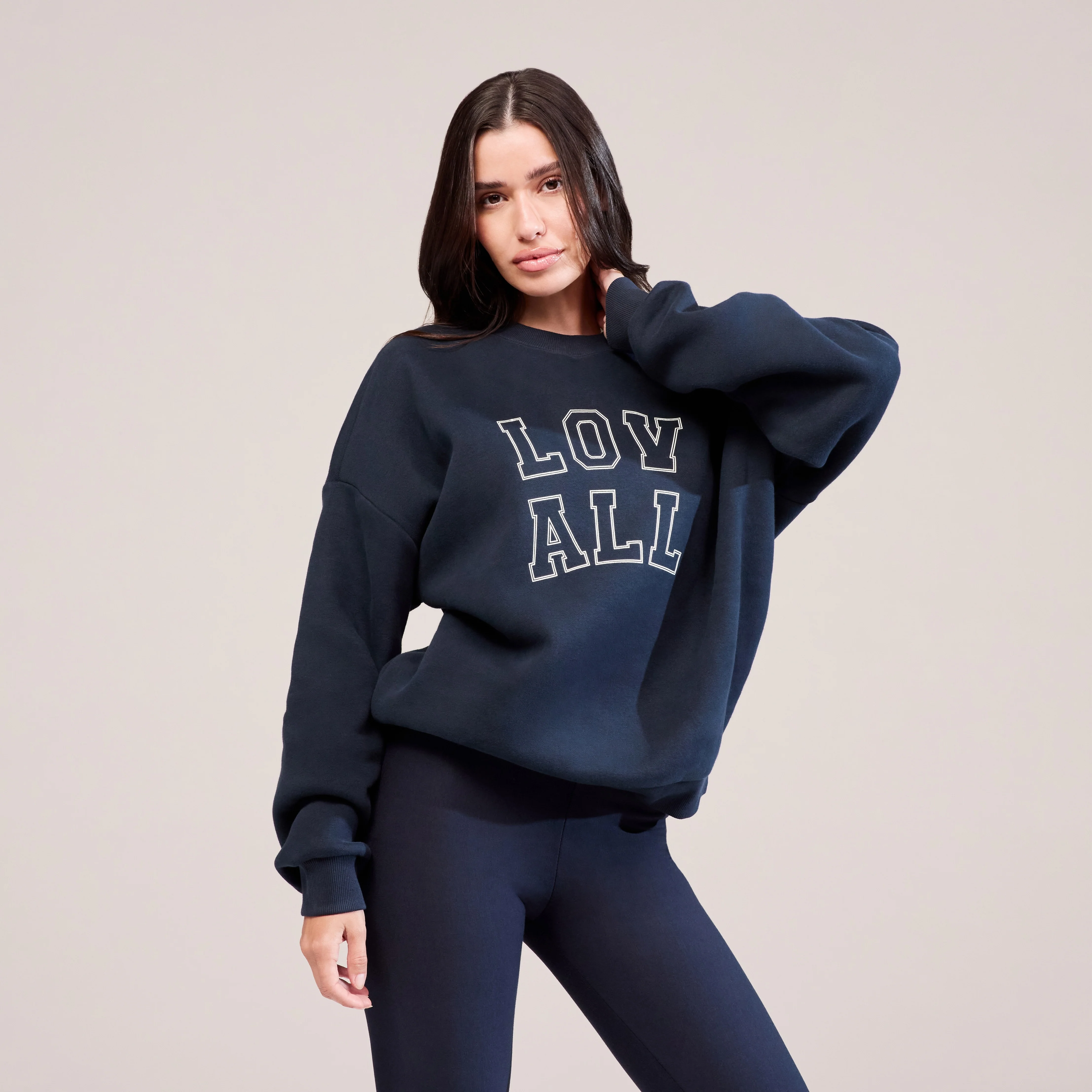 Heavyweight Oversized Sweatshirt Varsity - Vintage Navy