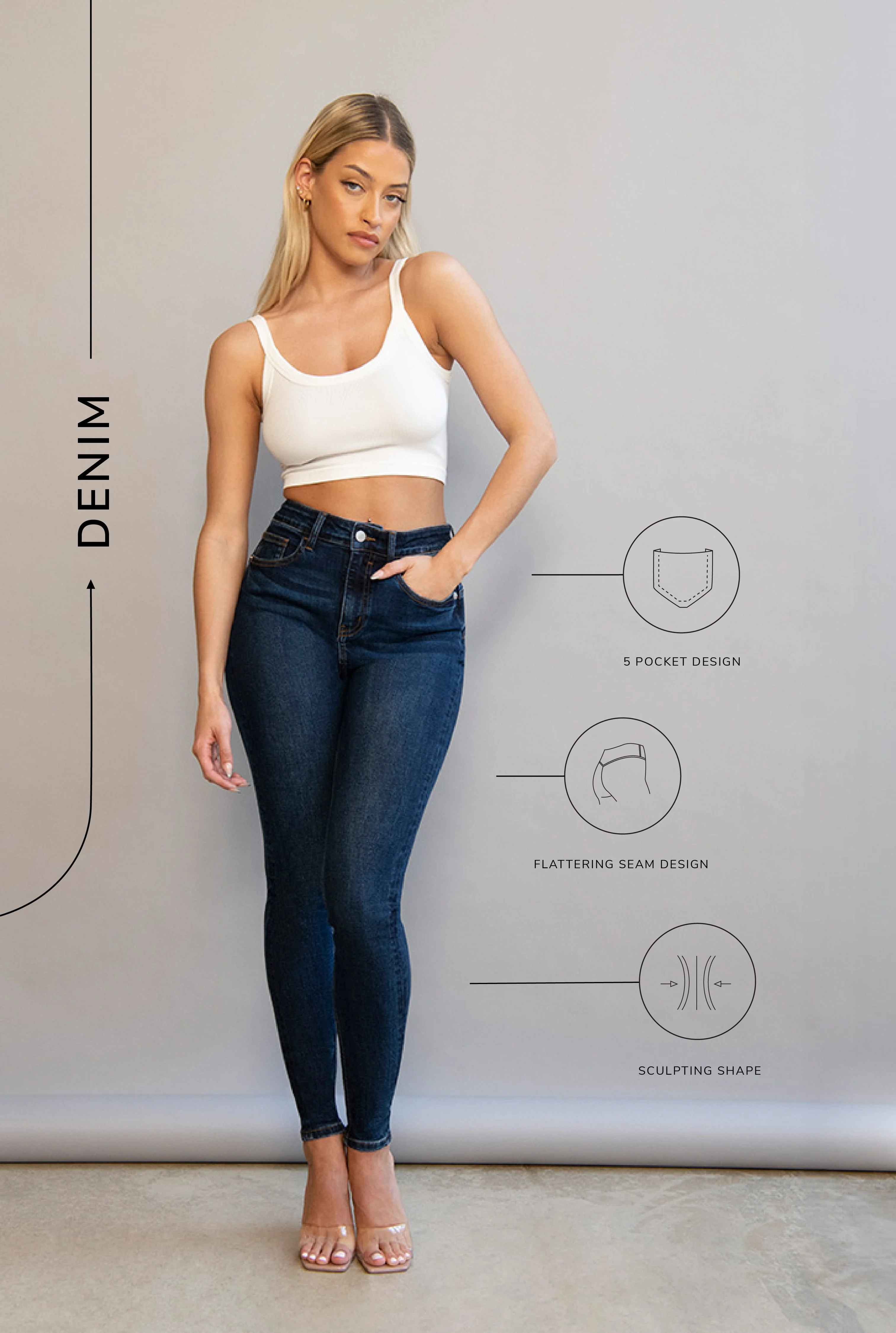 Lift & Shape Jeans - Dark Blue - Image 3