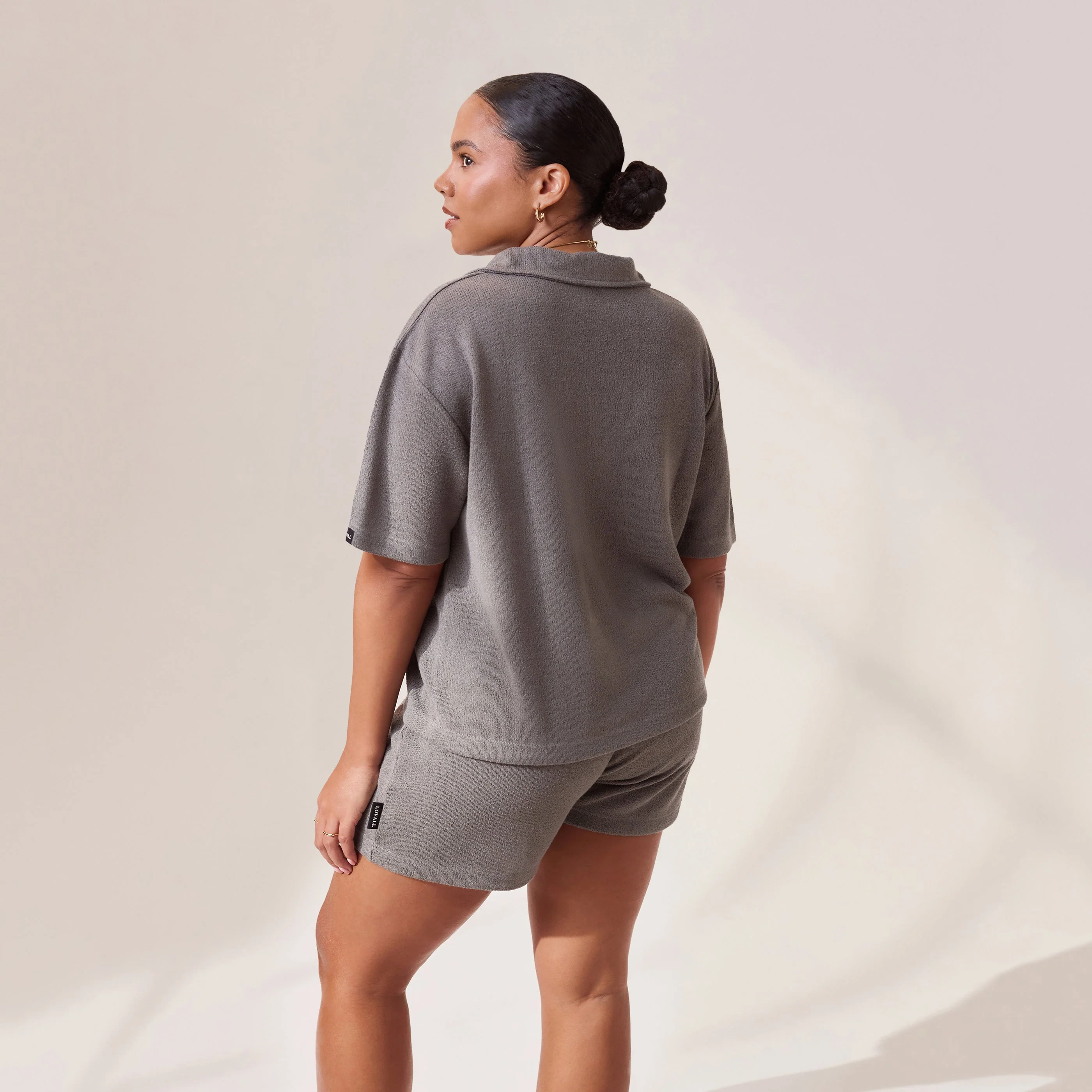 Lightweight Collared Knit Set - Slate Green - Image 3