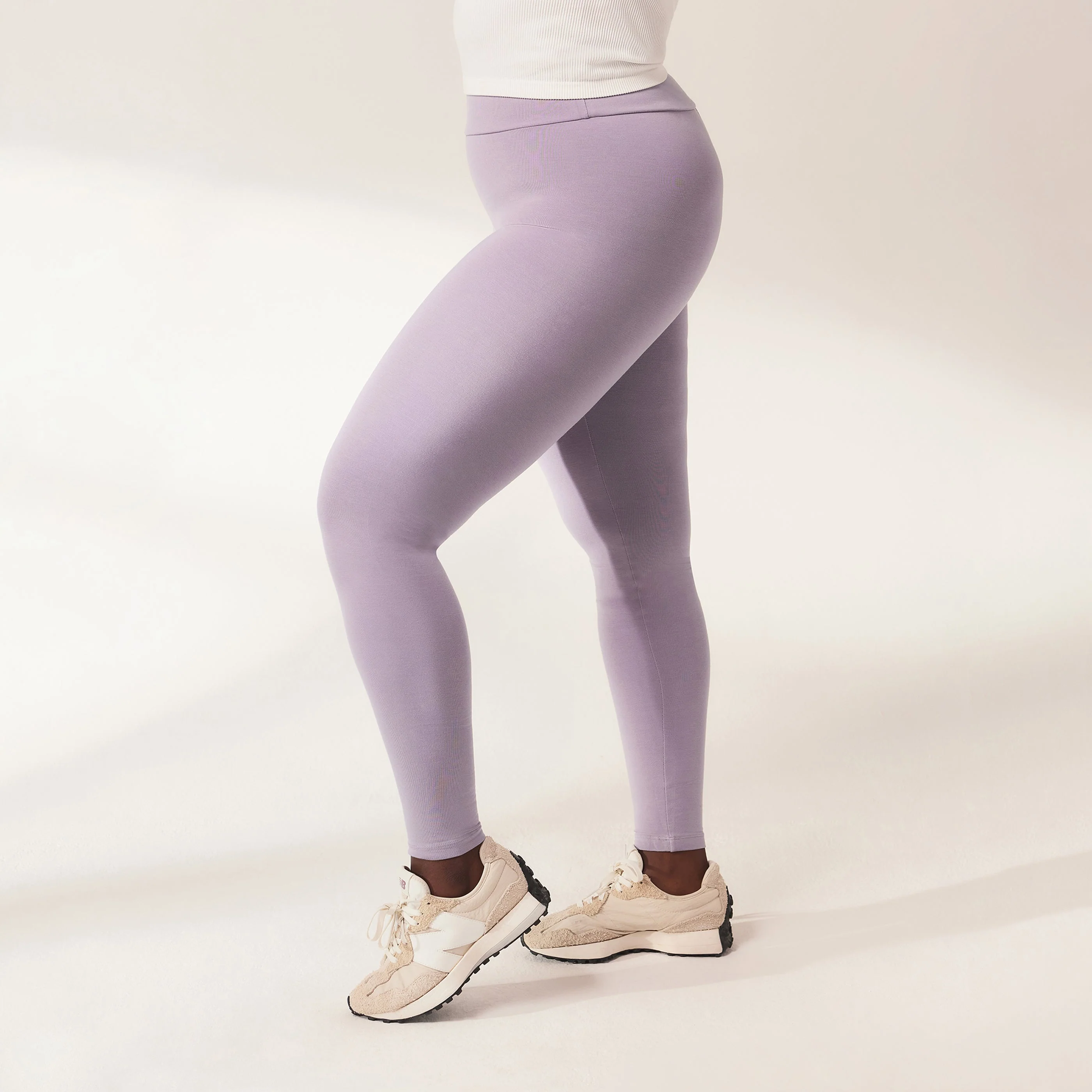 Lightweight Everyday High Waisted Leggings - Mauve - Image 3