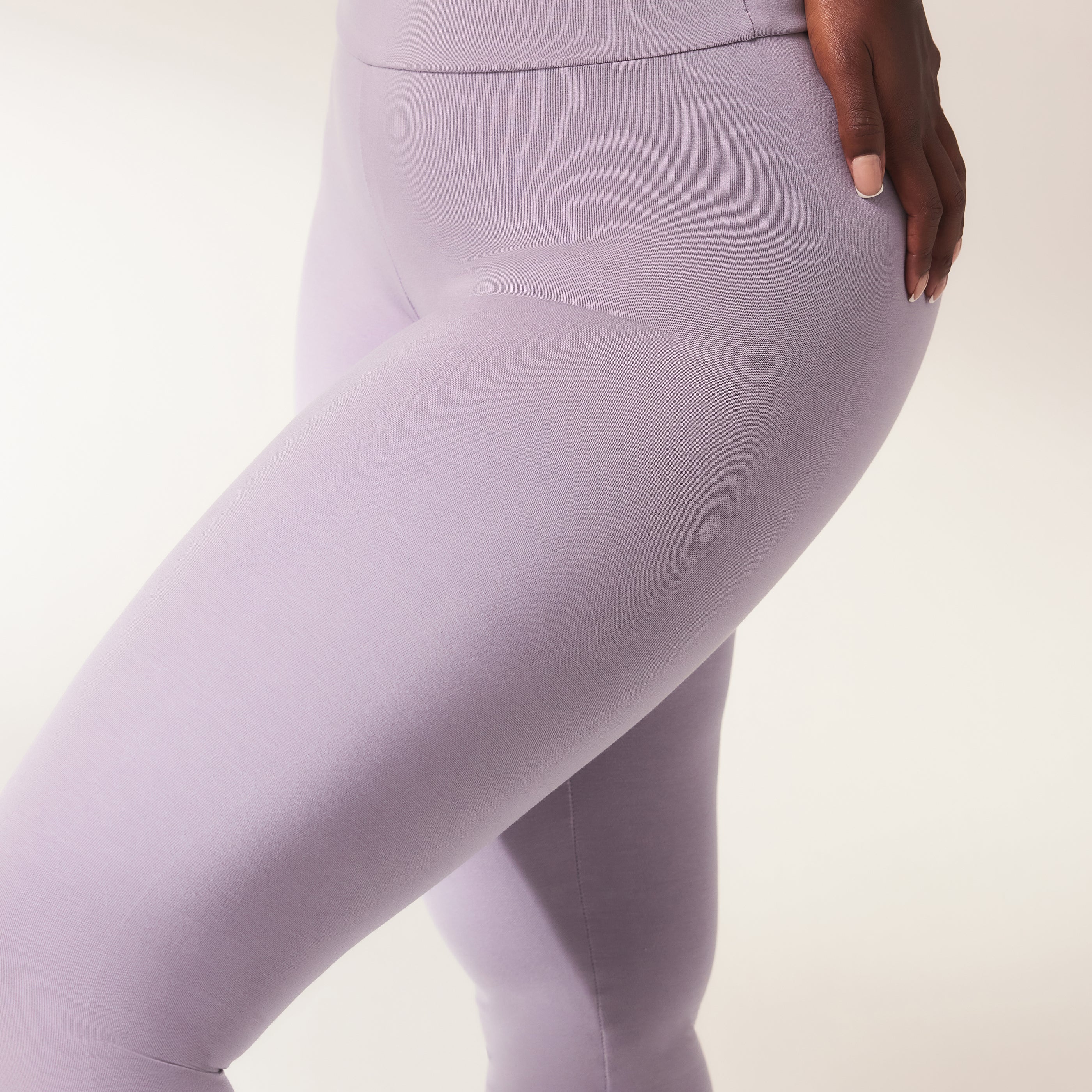 Lightweight Everyday High Waisted Leggings - Mauve - Image 4