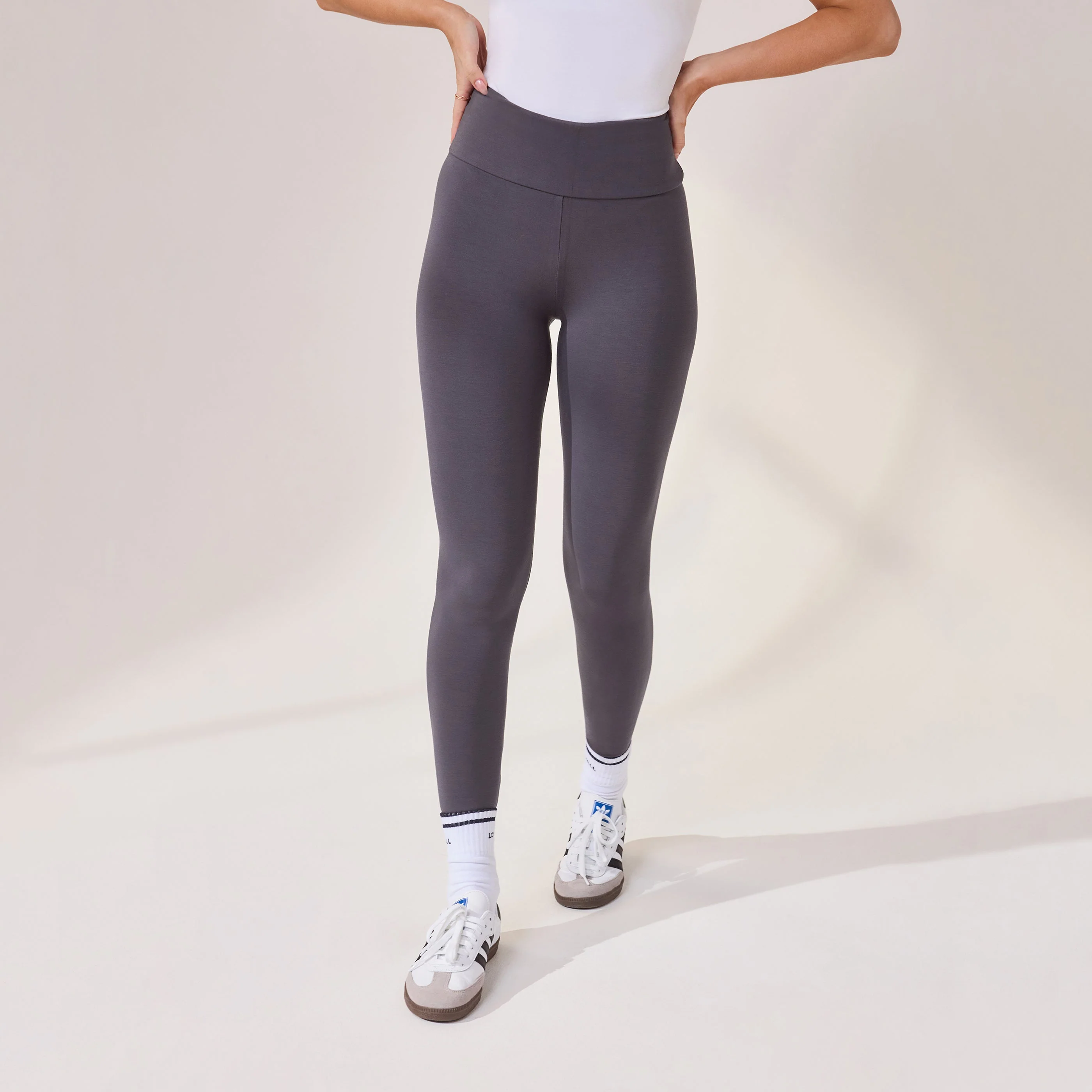 Lightweight Everyday High Waisted Leggings - Odyssey Grey - Image 2