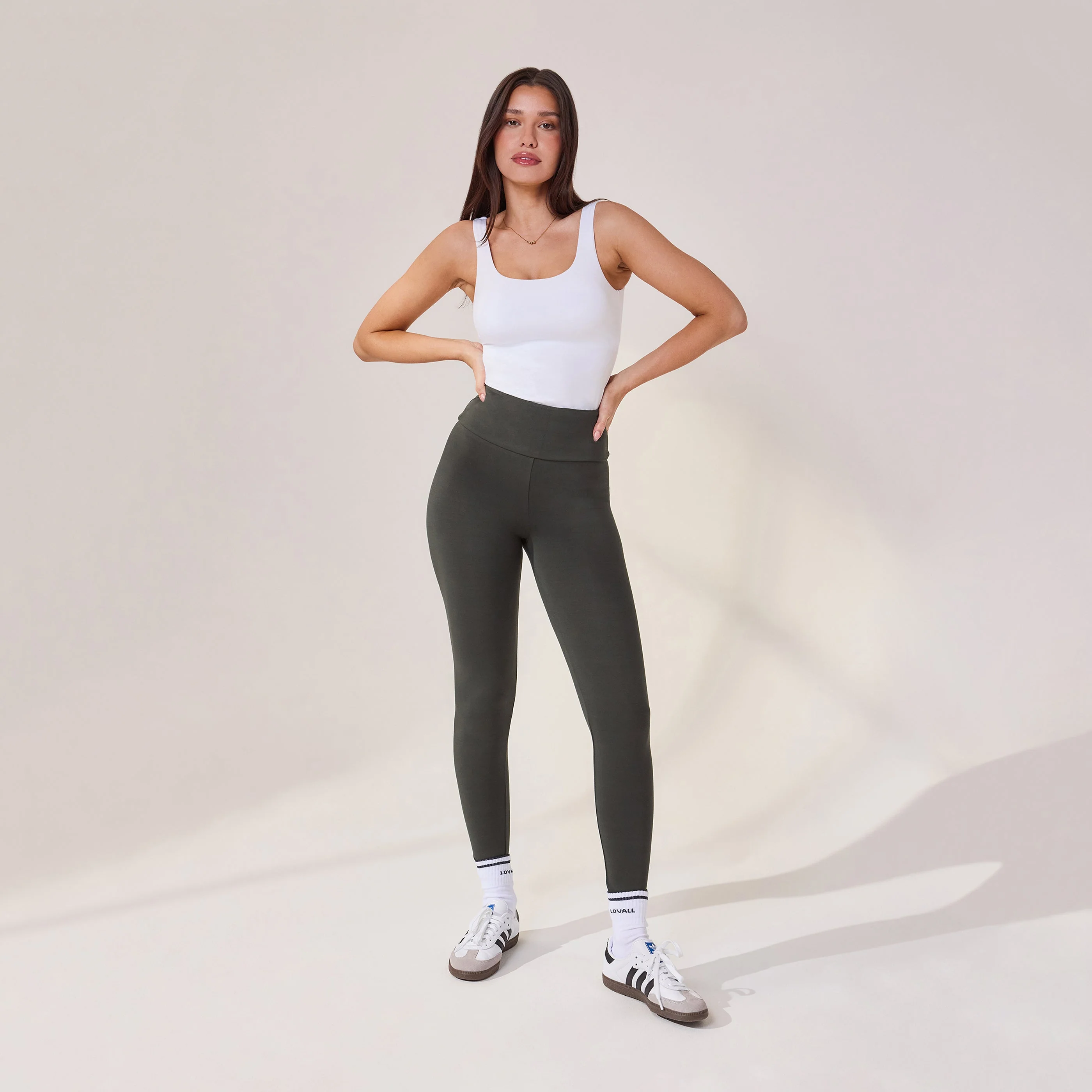 Lightweight Everyday High Waisted Leggings - Pine - Image 2