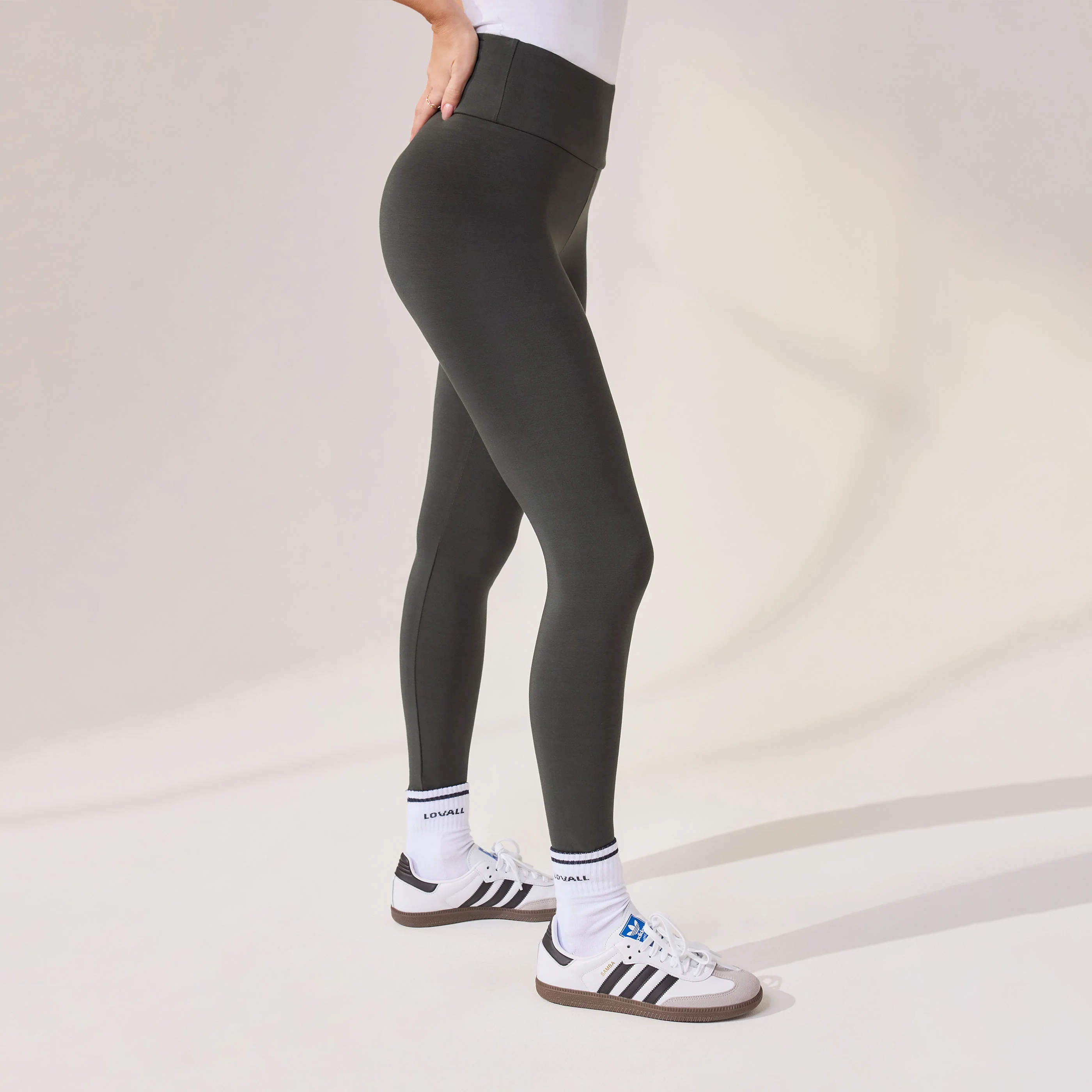 Lightweight Everyday High Waisted Leggings - Pine - Image 4
