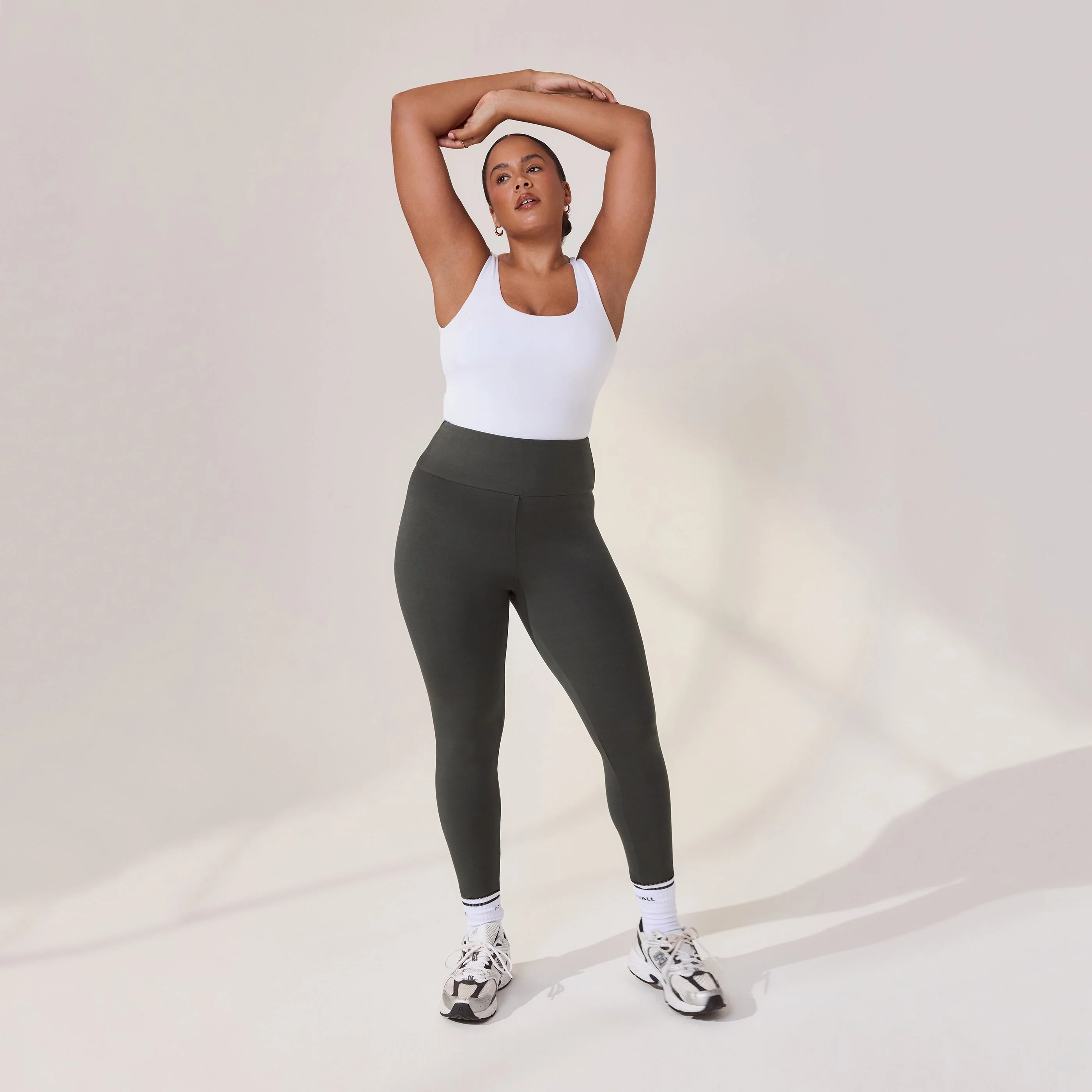 Lightweight Everyday High Waisted Leggings - Pine - Image 6