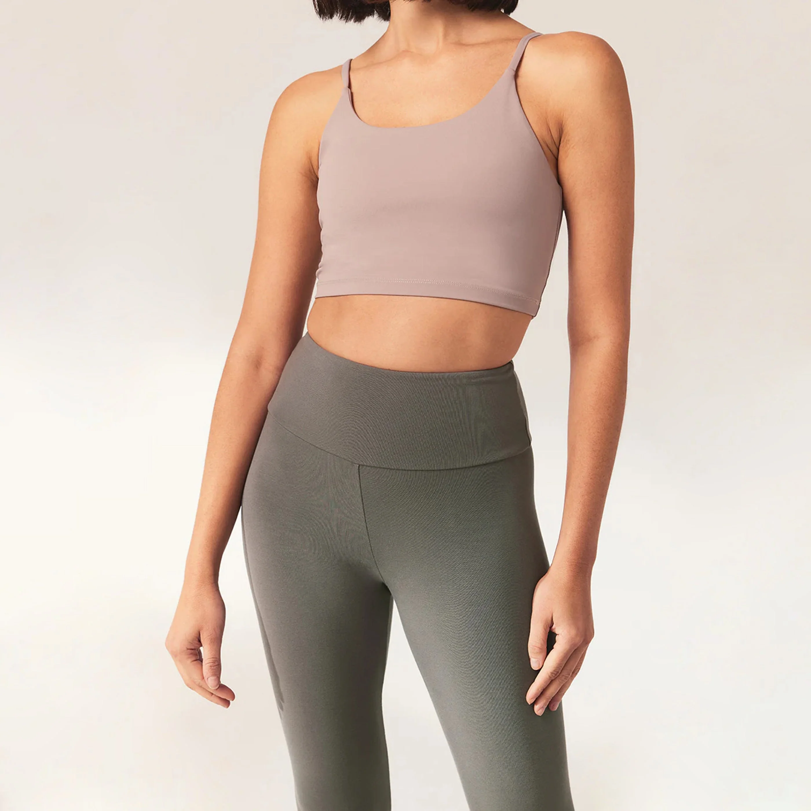 Lightweight Everyday High Waisted Leggings - Slate Green - Image 4