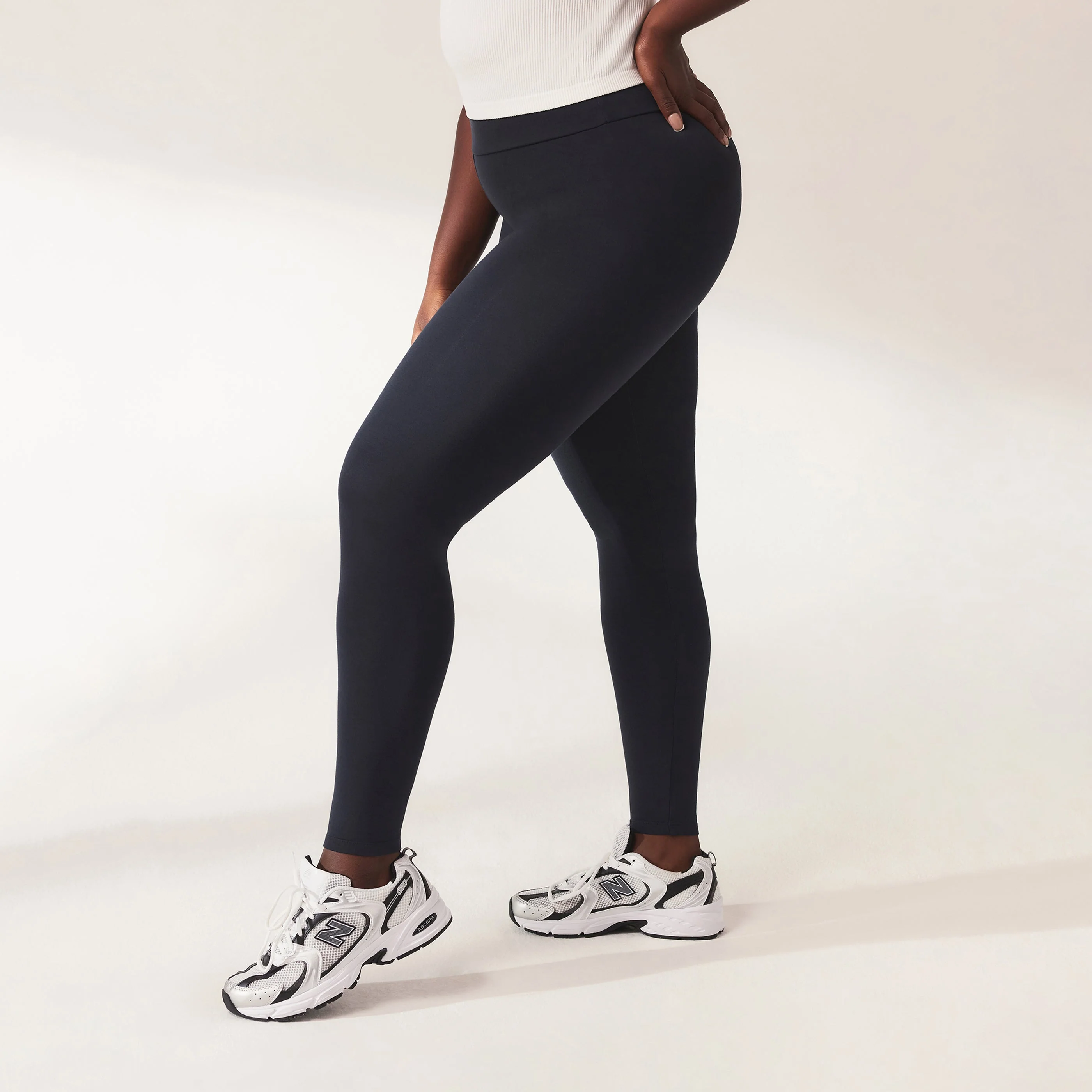 Lightweight Everyday High Waisted Leggings - Vintage Navy - Image 5