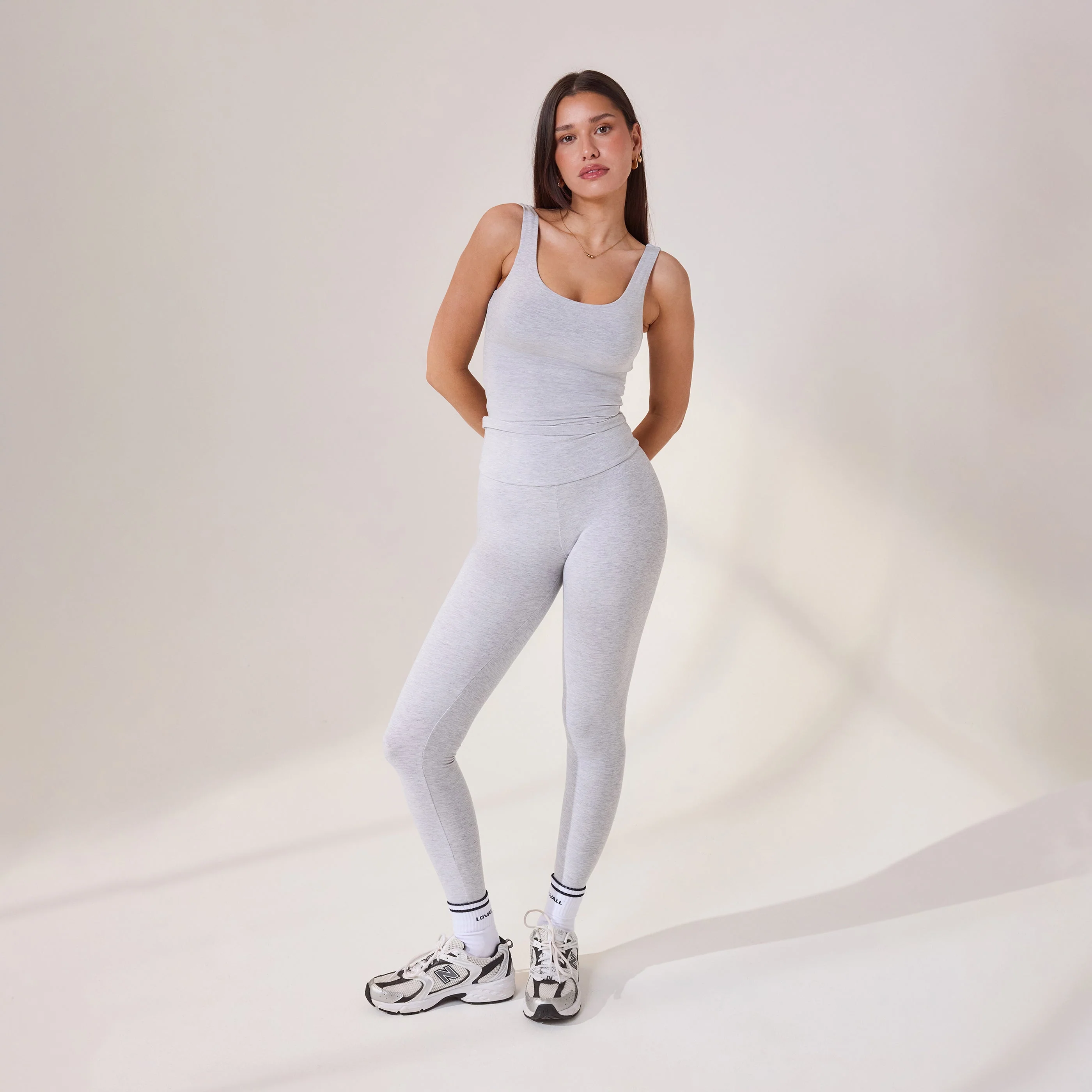 Lightweight Everyday Tank Top - Light Grey Marl - Image 5