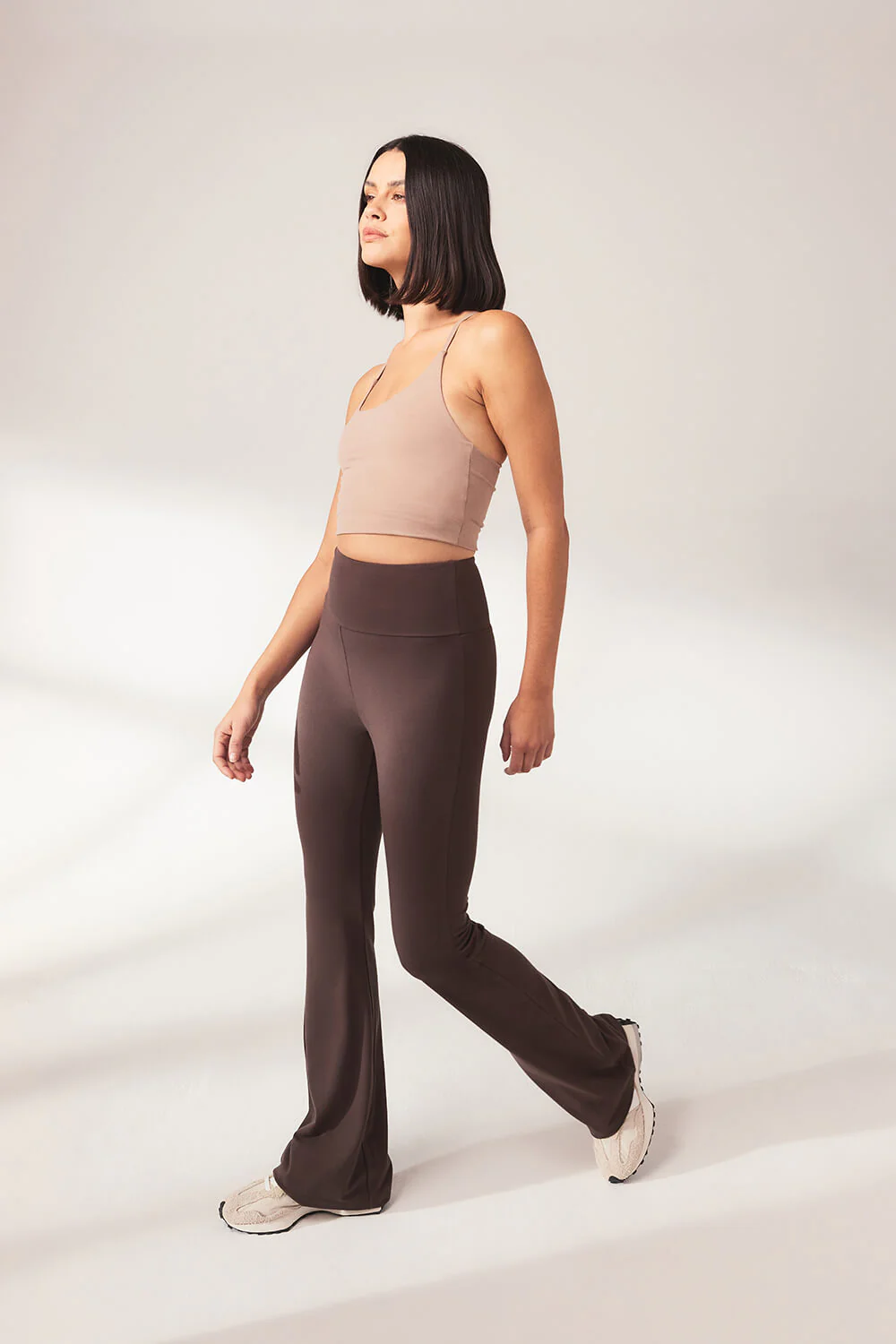 Lightweight Flare Leggings - Espresso Brown - Image 2