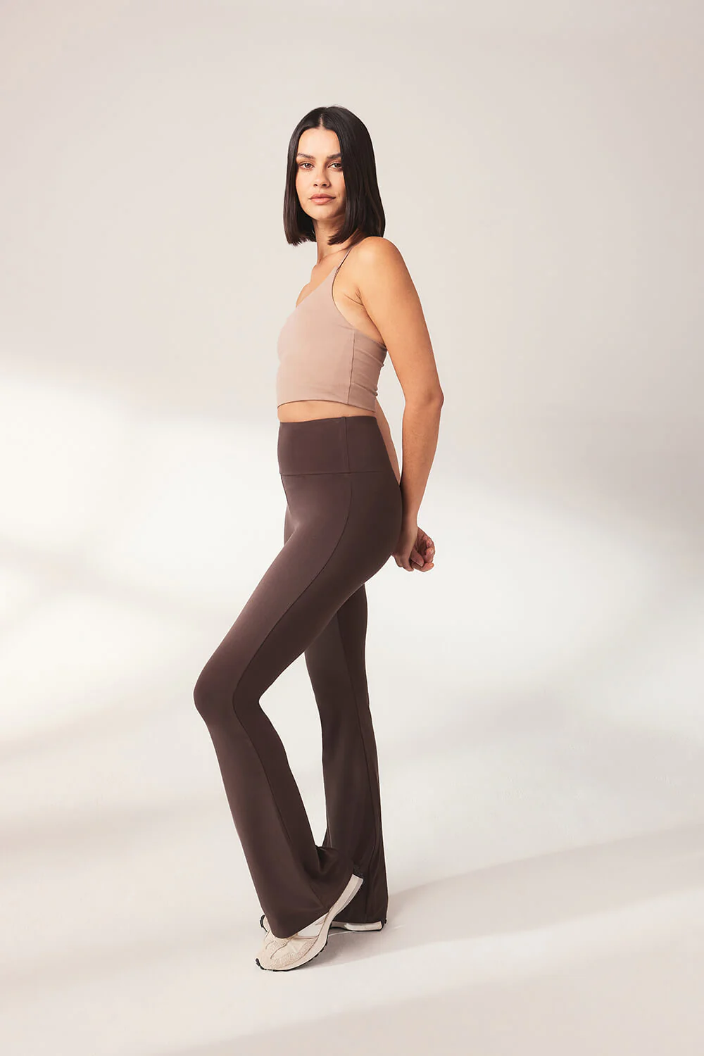 Lightweight Flare Leggings - Espresso Brown - Image 3