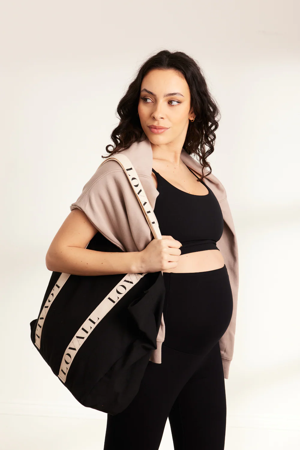 Lovall Recycled Tote Bag - Black/Ecru - Image 3
