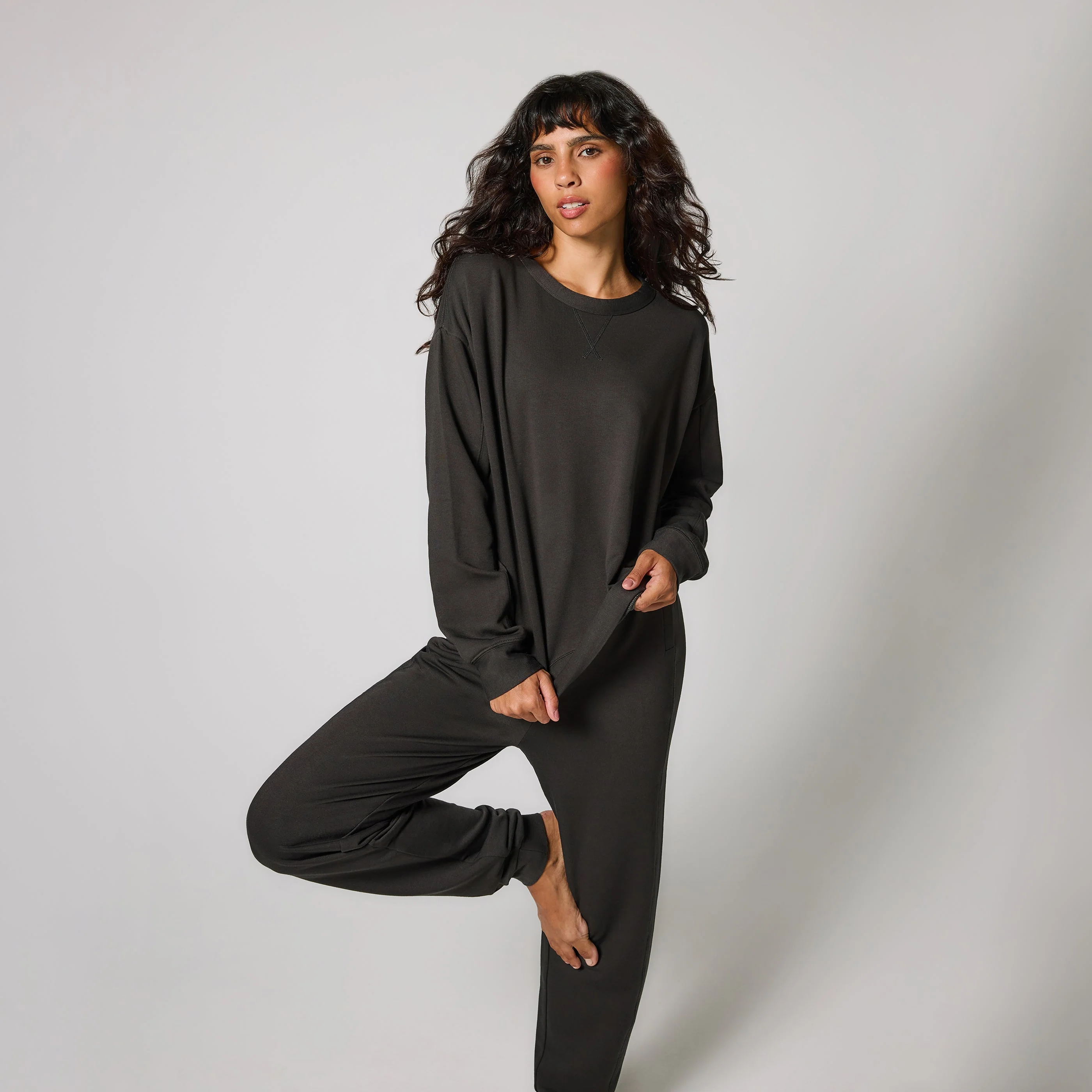 Luxe Lounge Jogger - Black Coffee - Image 2