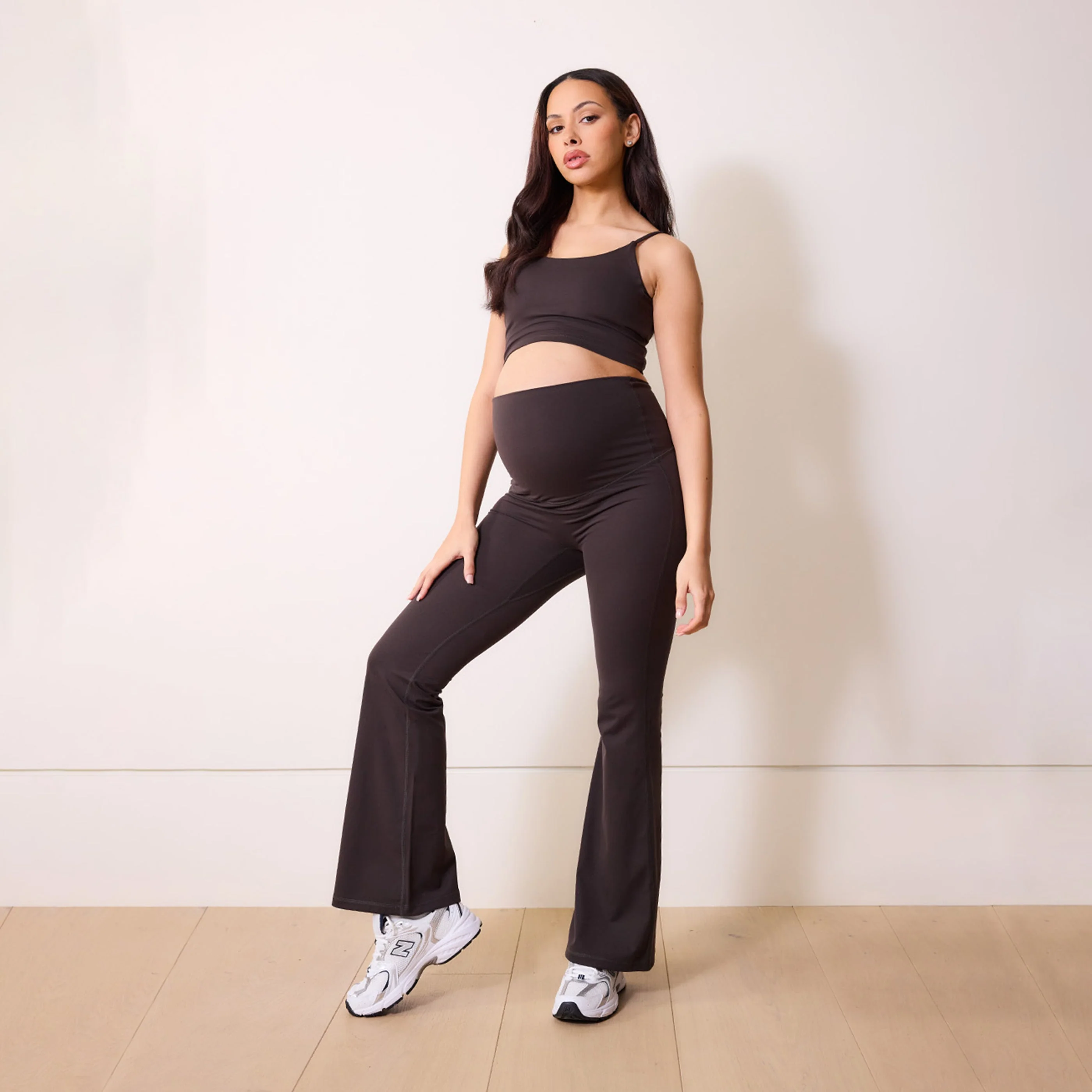 Maternity 24/7 Revitalise Flare Leggings - Black Coffee