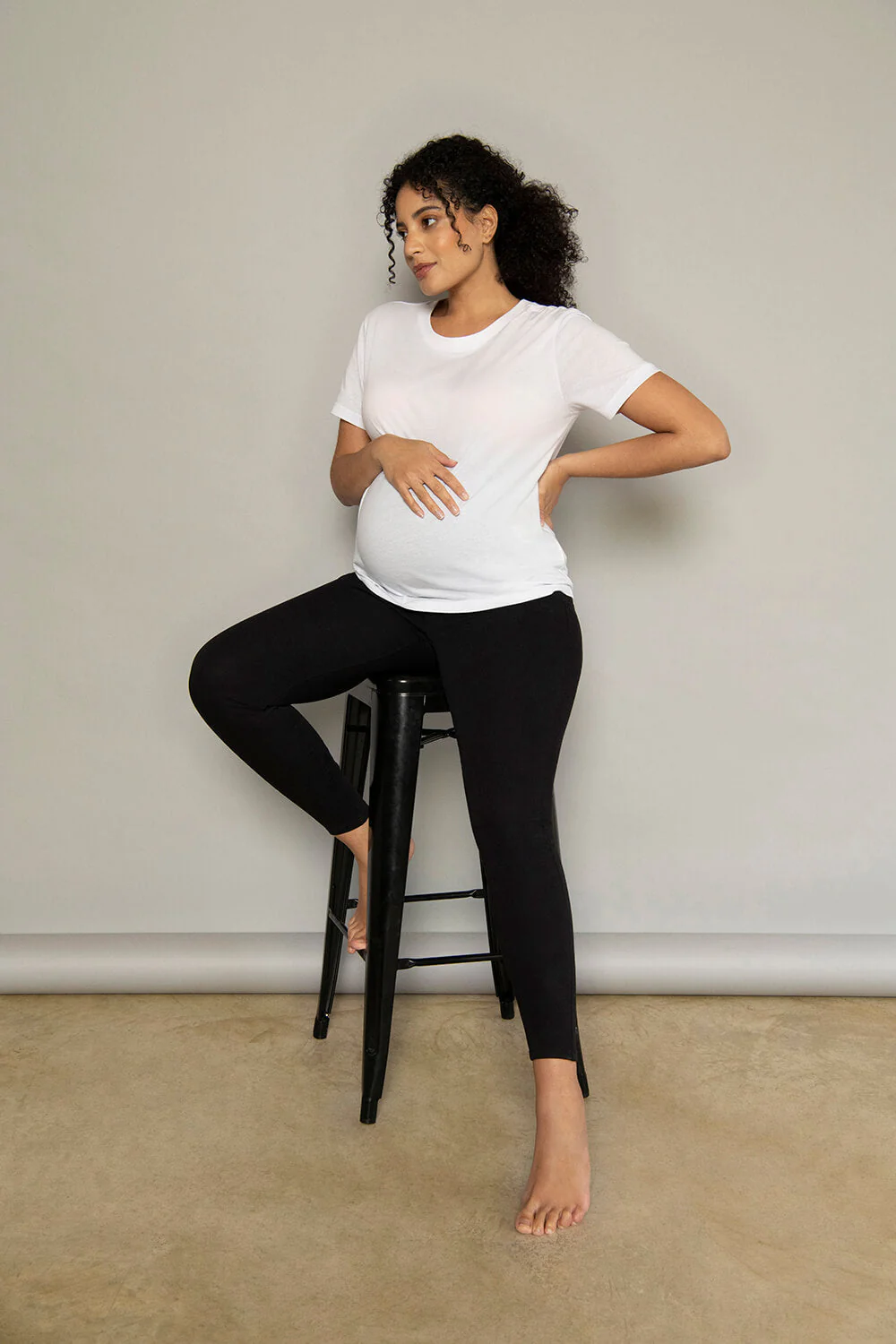 Ankle Grazer Maternity Jeggings - Black - Image 3