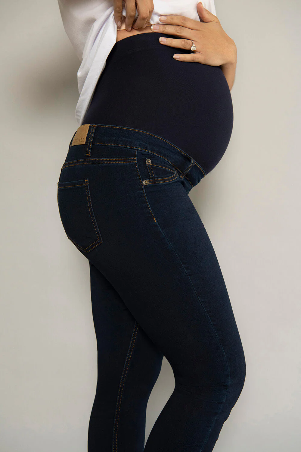 Ankle Grazer Maternity Jeggings - Dark Blue - Image 4