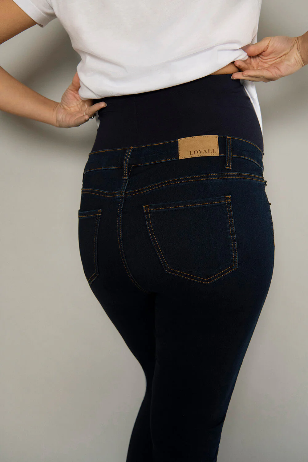 Ankle Grazer Maternity Jeggings - Dark Blue - Image 5