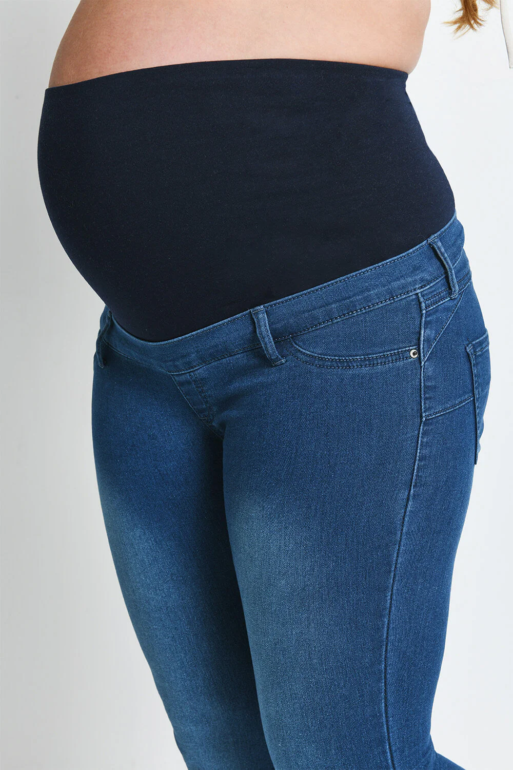 Maternity Cropped Jeggings - Mid Blue - Image 4