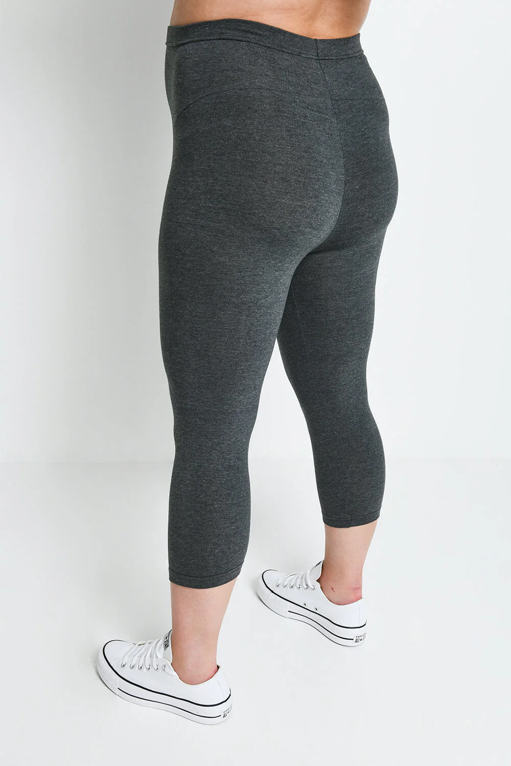 Maternity Everyday Cropped Leggings - Dark Grey Marl - Image 3
