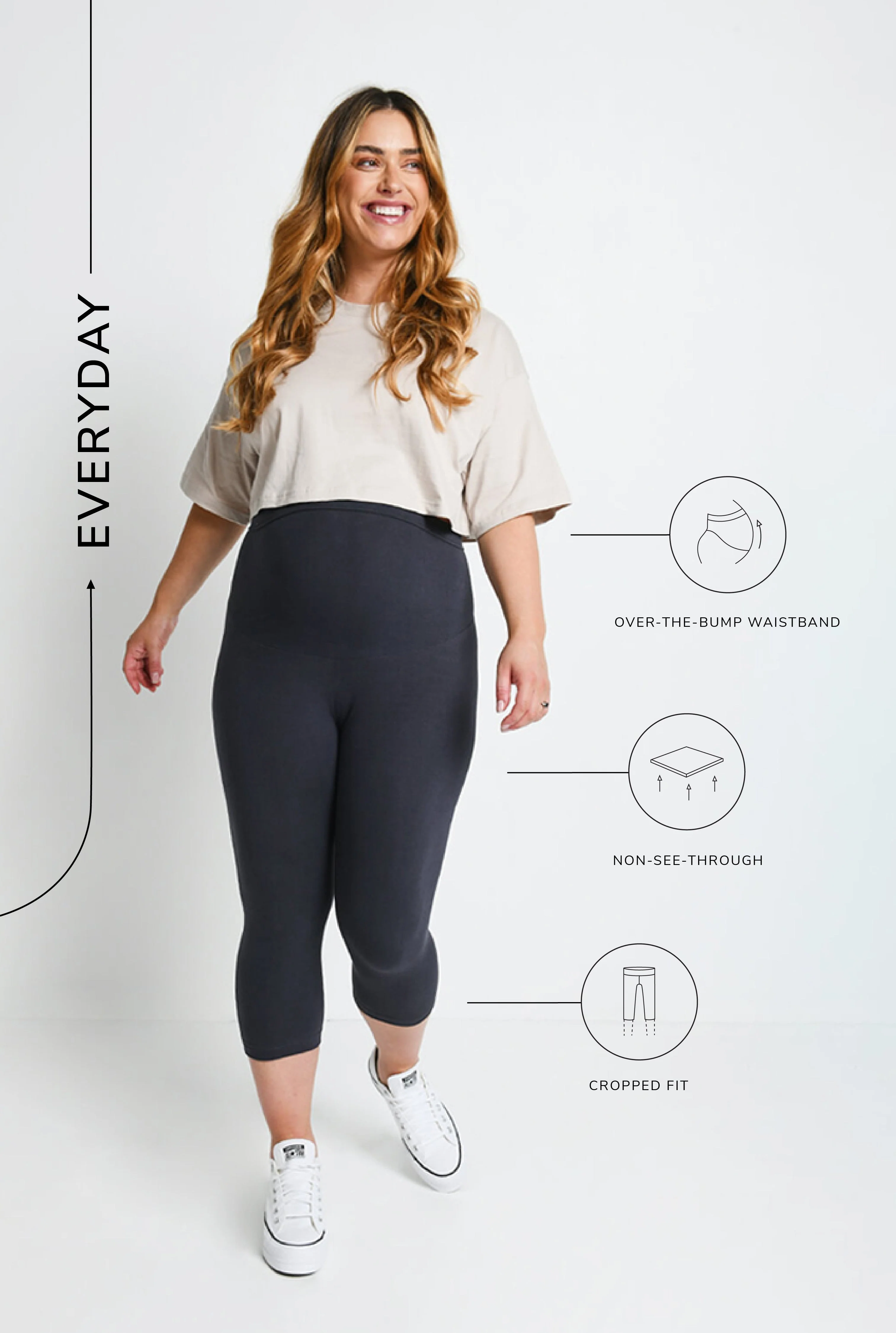 Maternity Everyday Cropped Leggings - Odyssey Grey - Image 6