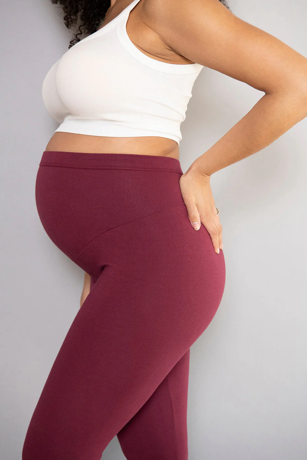 Maternity Everyday Leggings - Burgundy - Image 4
