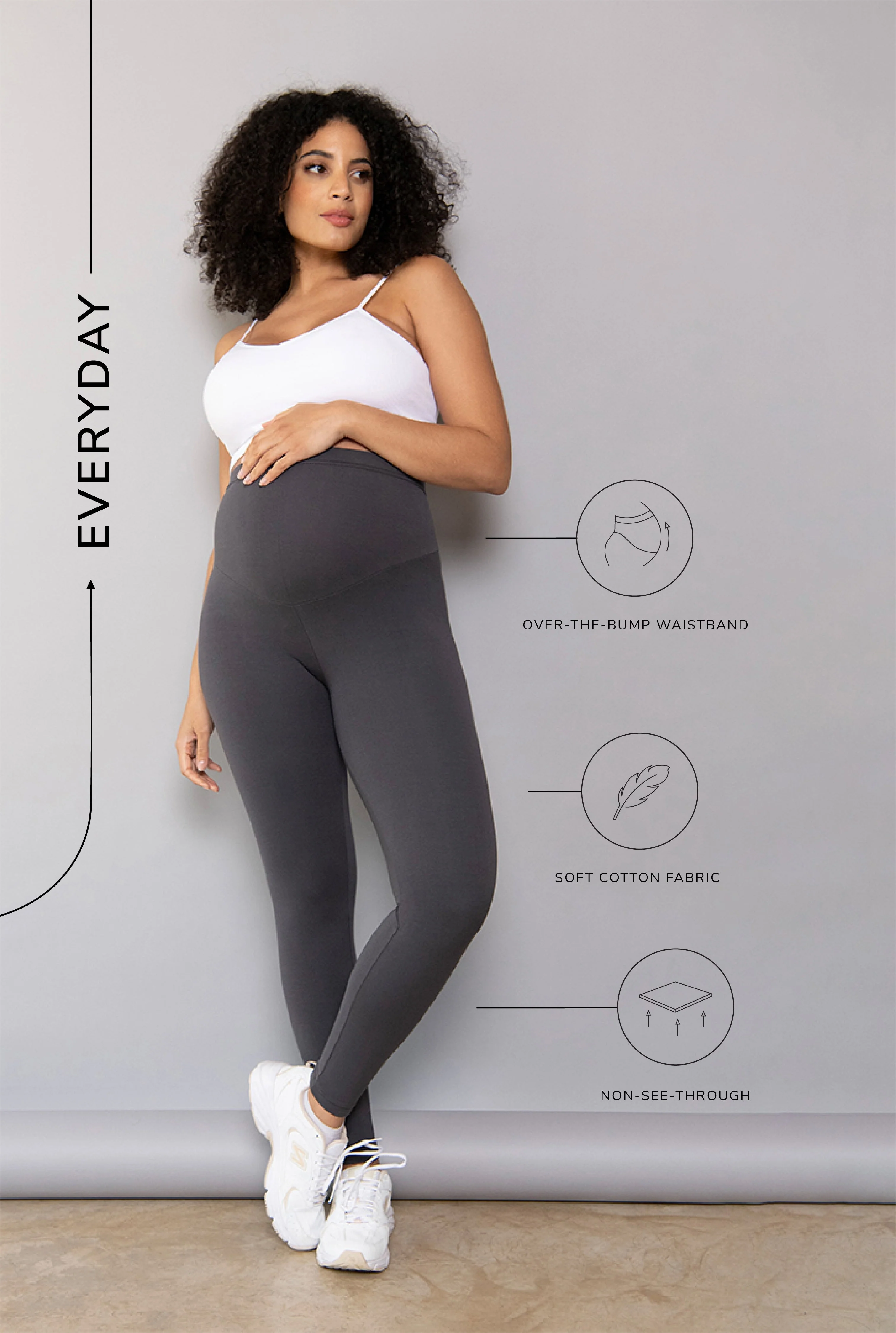 Maternity Everyday Leggings - Dark Grey - Image 3
