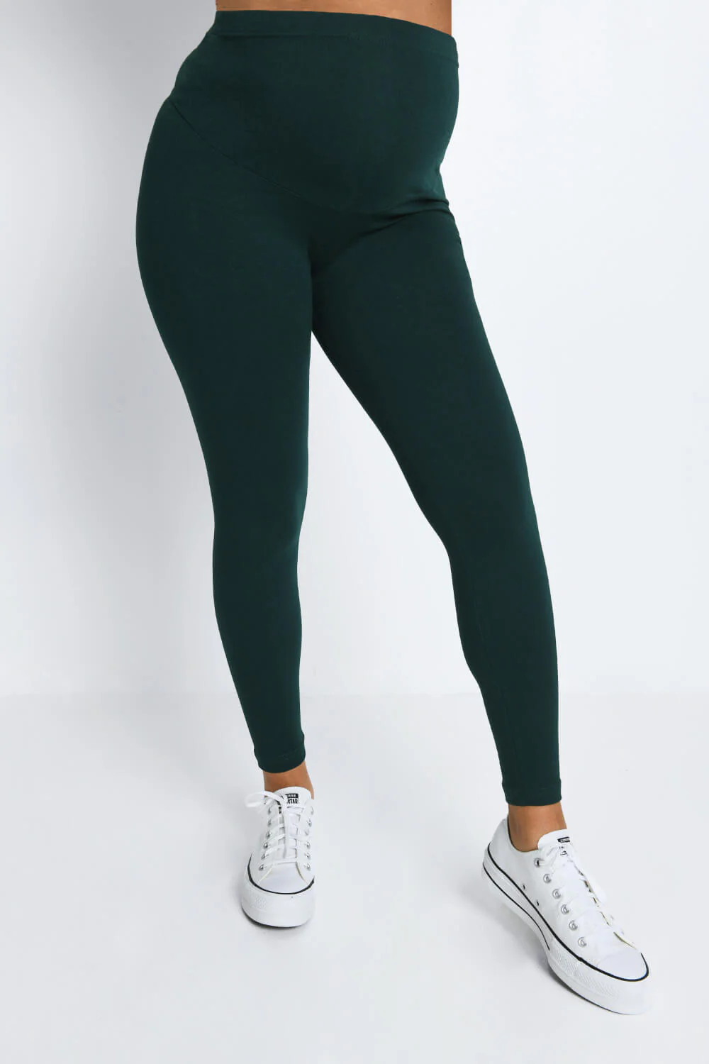 Maternity Everyday Leggings - Forest Green - Image 2