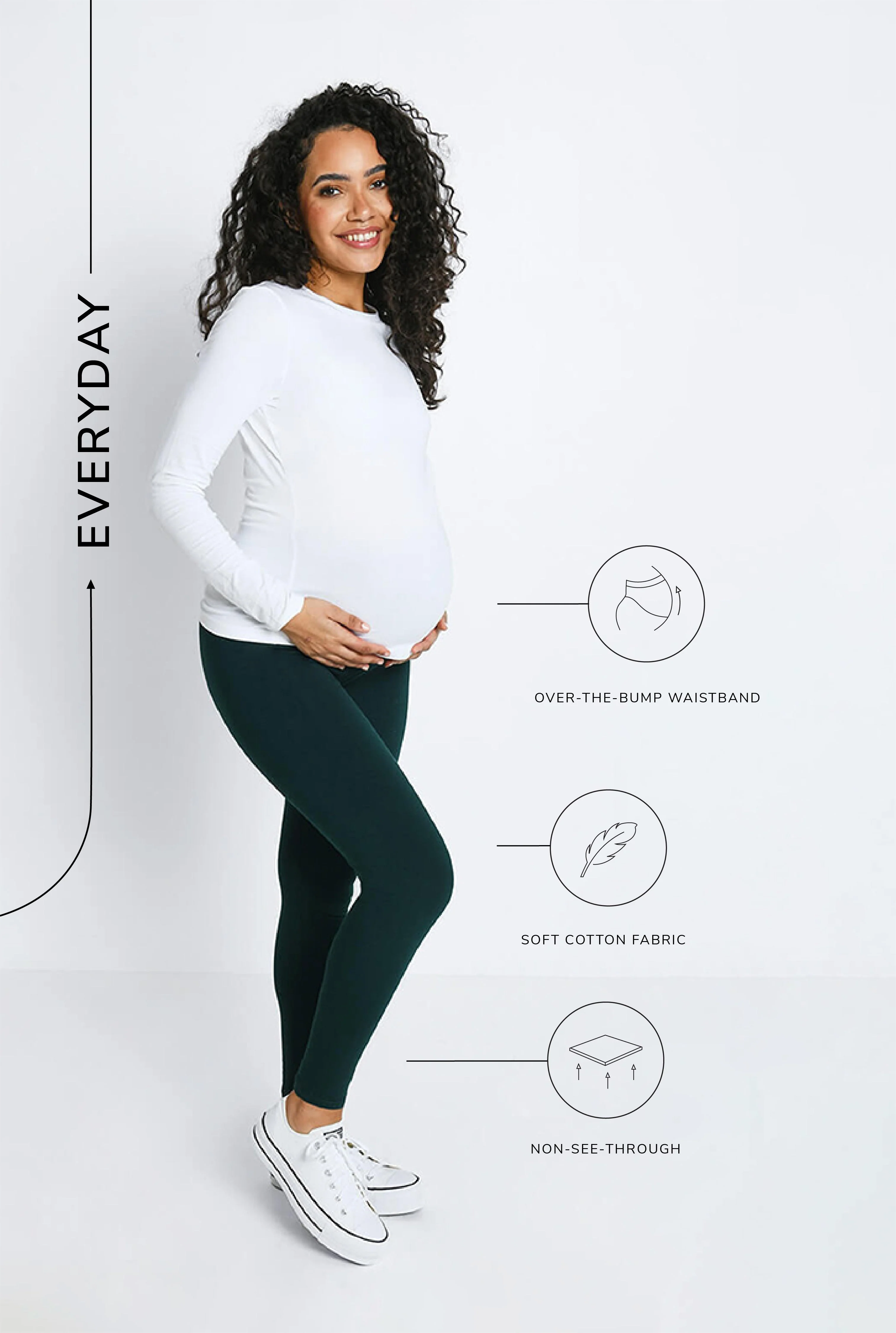Maternity Everyday Leggings - Forest Green - Image 3