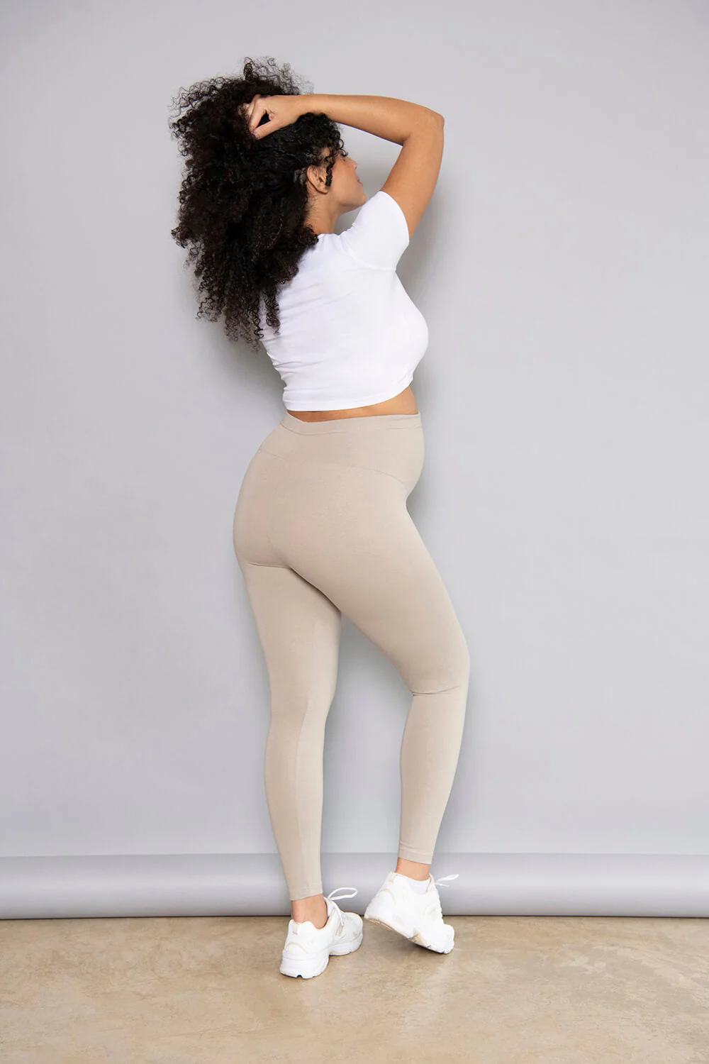 Maternity Everyday Leggings - Oatmeal Beige - Image 2
