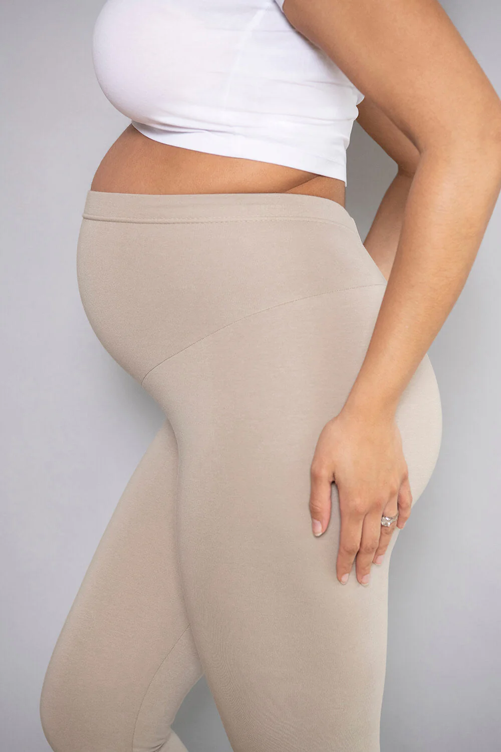 Maternity Everyday Leggings - Oatmeal Beige - Image 5