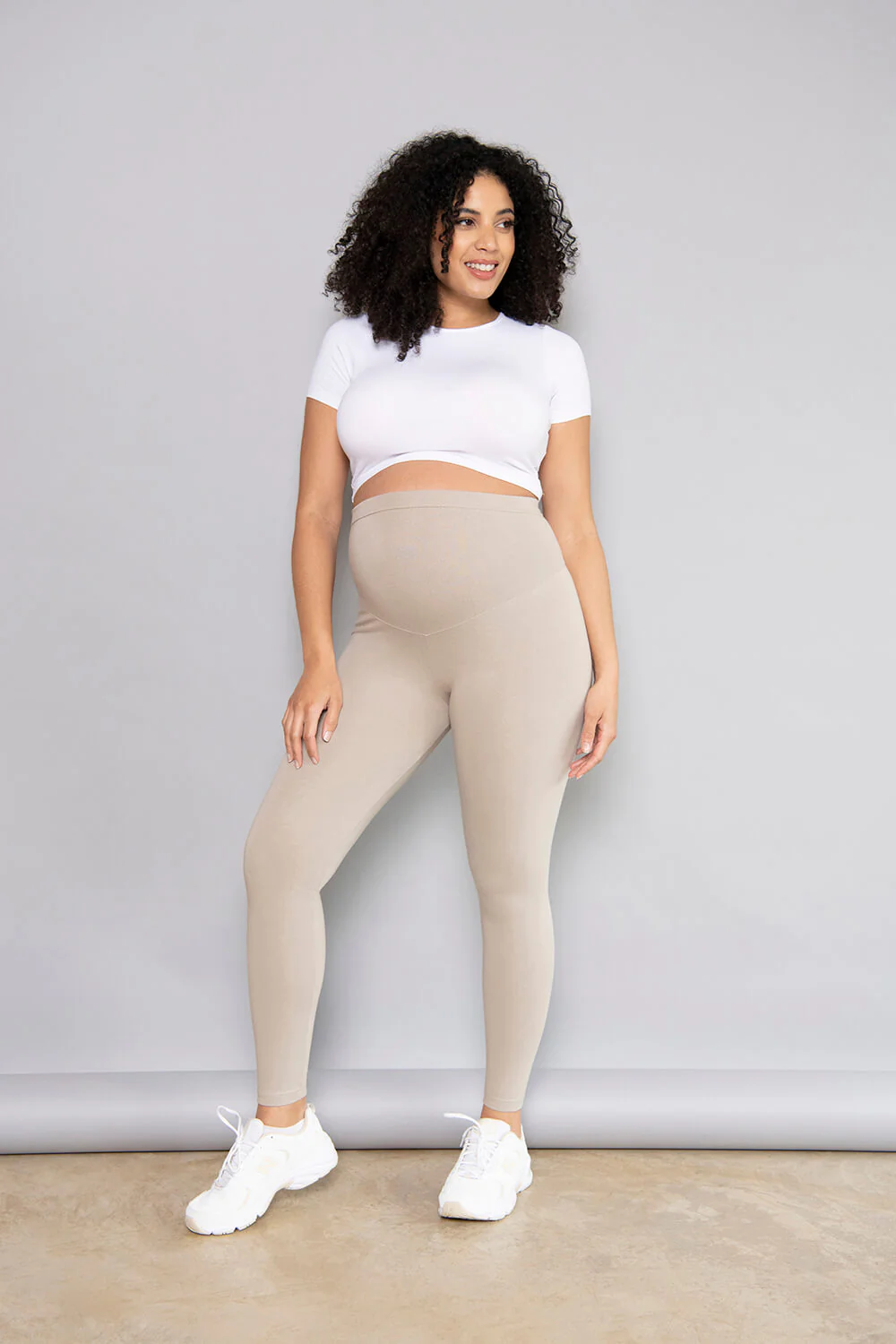 Maternity Everyday Leggings - Oatmeal Beige - Image 6