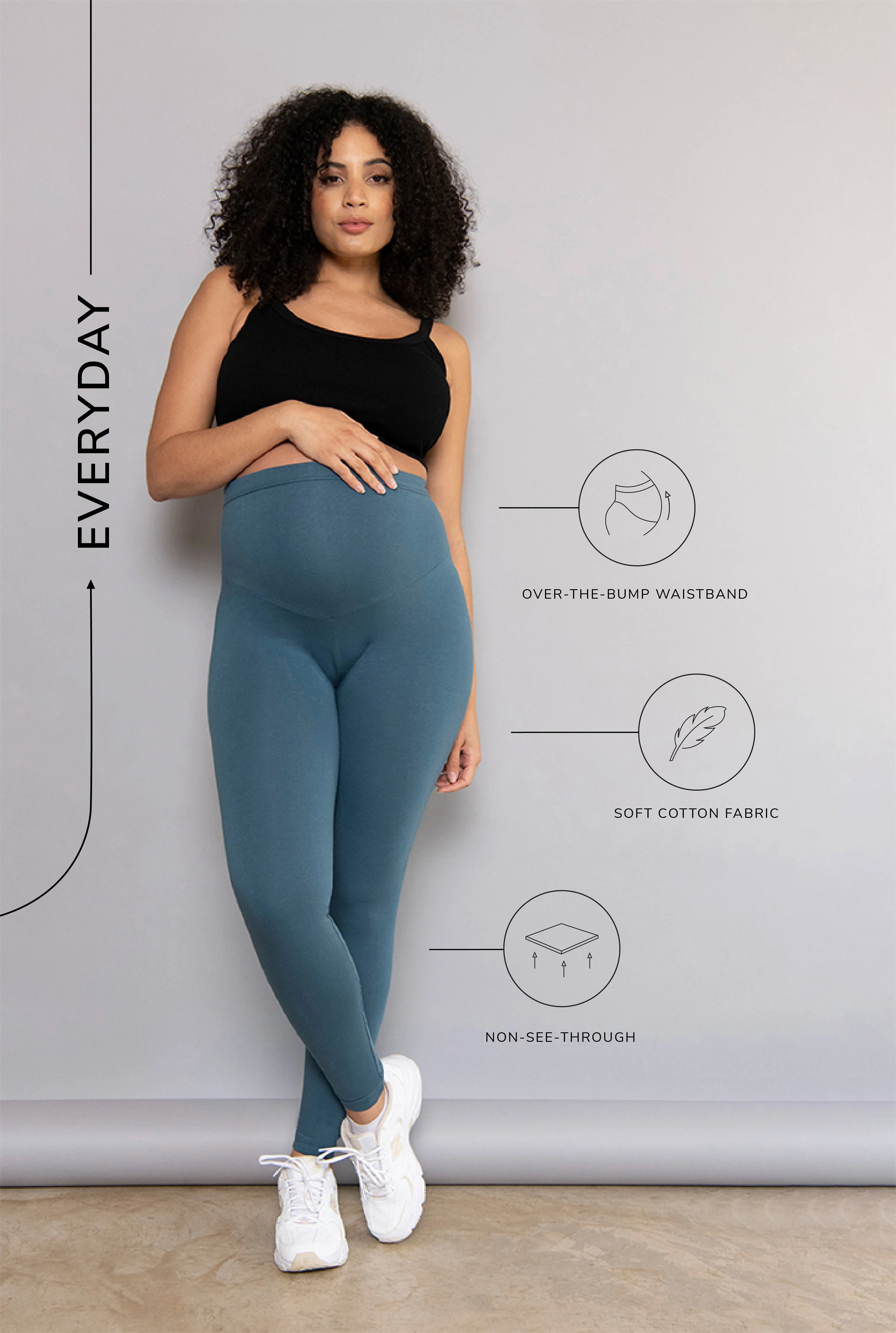 Maternity Everyday Leggings - Petrol Blue - Image 3