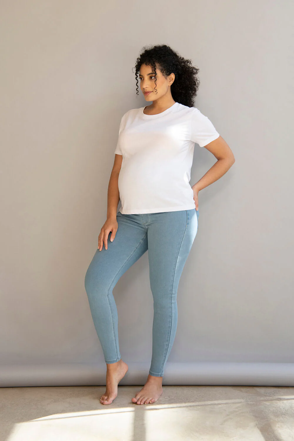Maternity Jeggings - Light Blue - Image 2