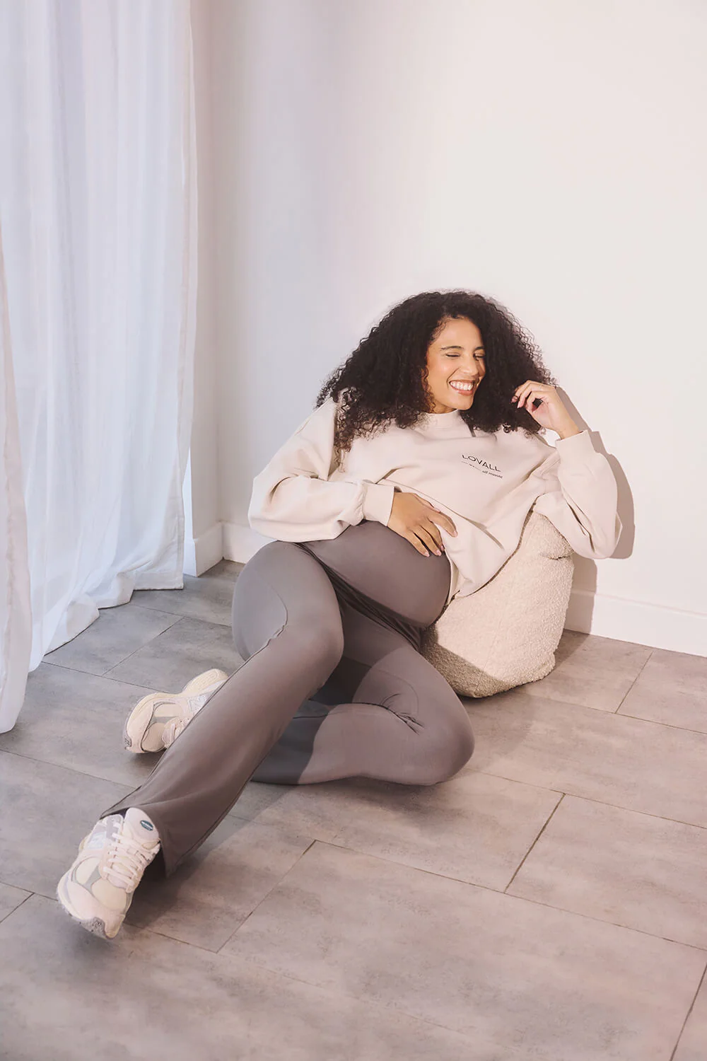Maternity Lightweight Flare Leggings - Slate Green - Image 3
