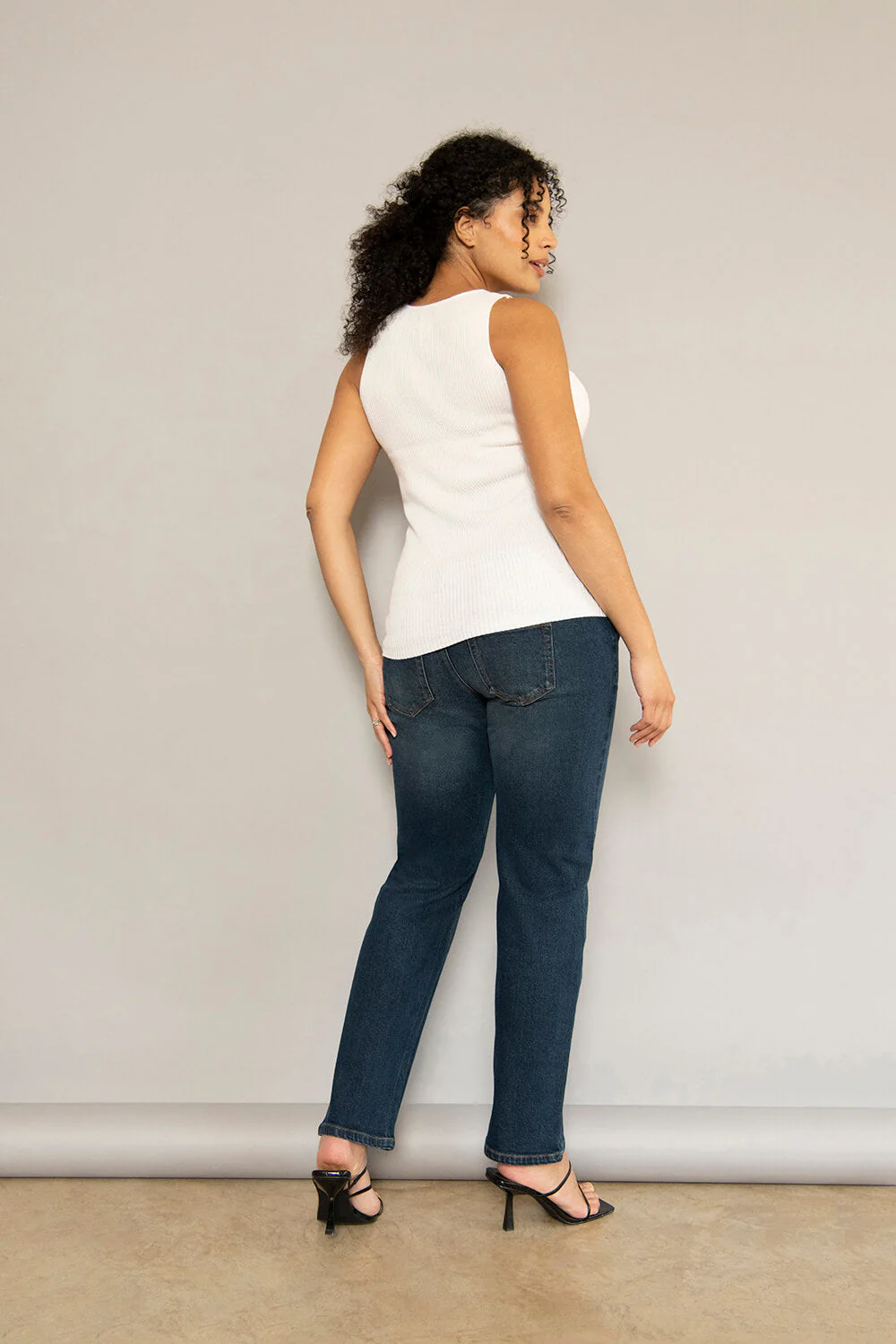 Maternity Straight Jeans - Dark Blue - Image 4
