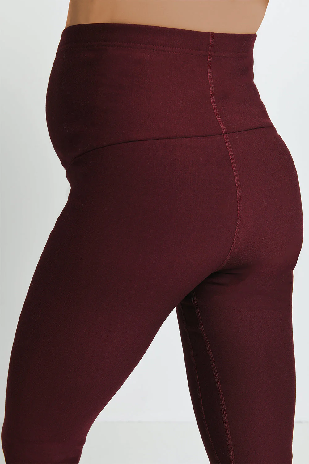 Maternity Winter Everyday Leggings - Burgundy - Image 4