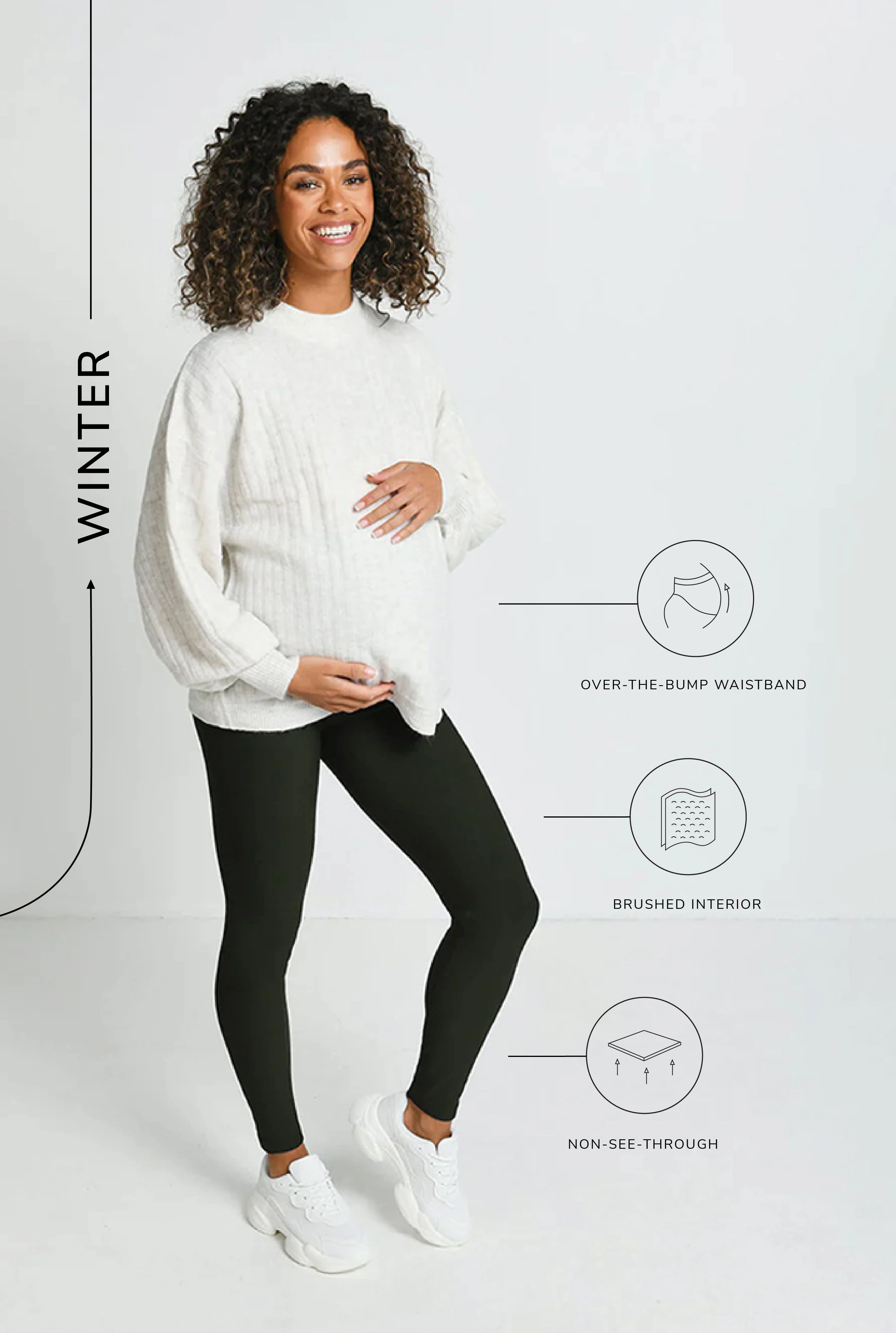 Maternity Winter Everyday Leggings - Deep Olive - Image 6