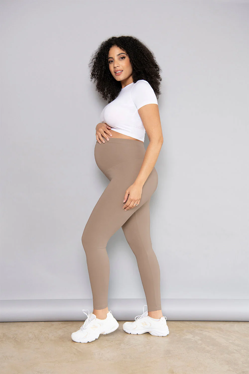 Maternity Winter Everyday Leggings - Stone - Image 3