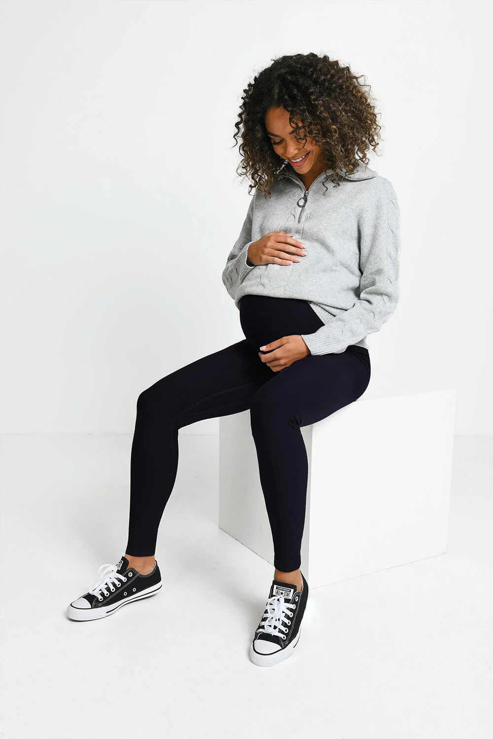 Maternity Winter Everyday Leggings - Vintage Navy - Image 4