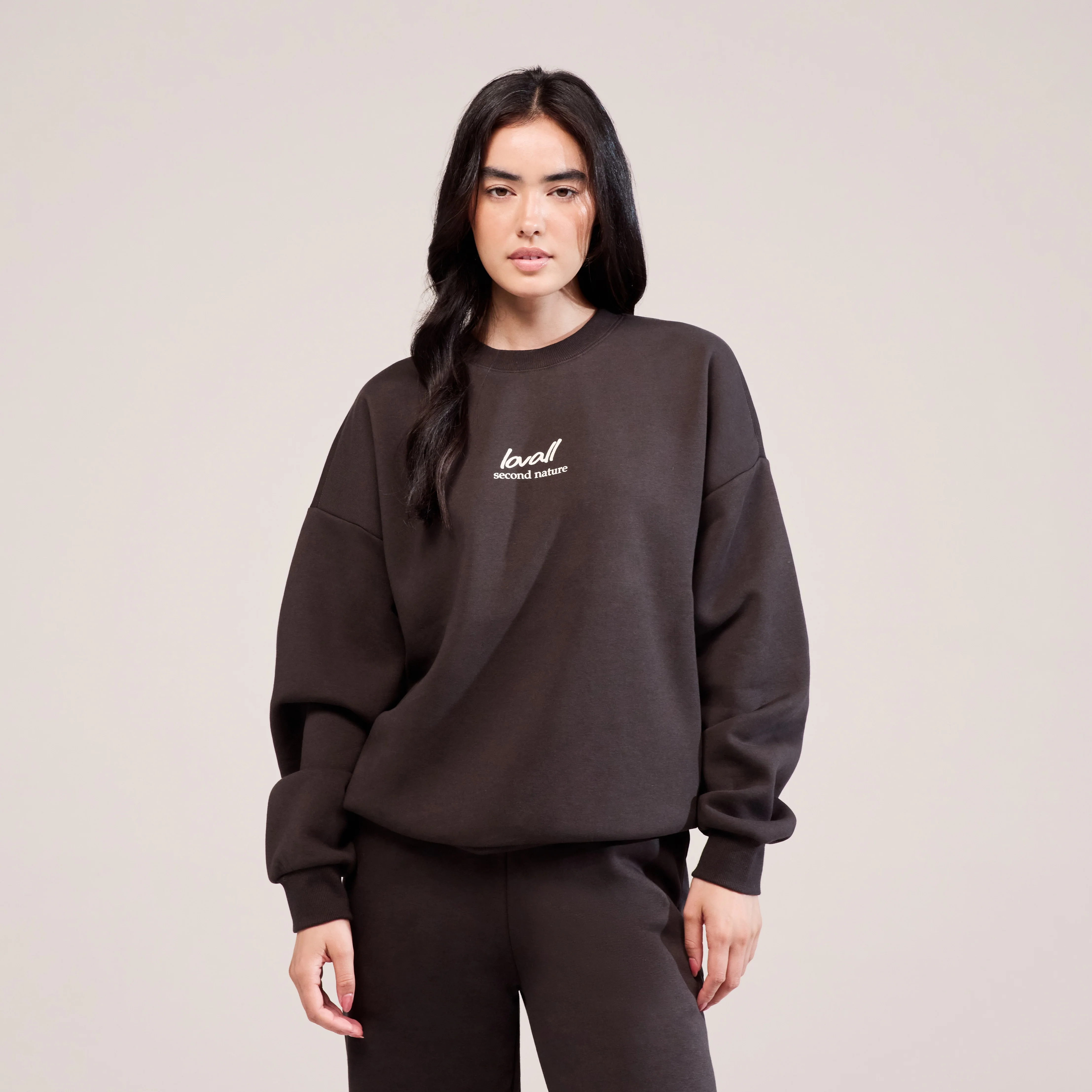 Organic Oversized Sweatshirt Landscape - Black Coffee - Image 2