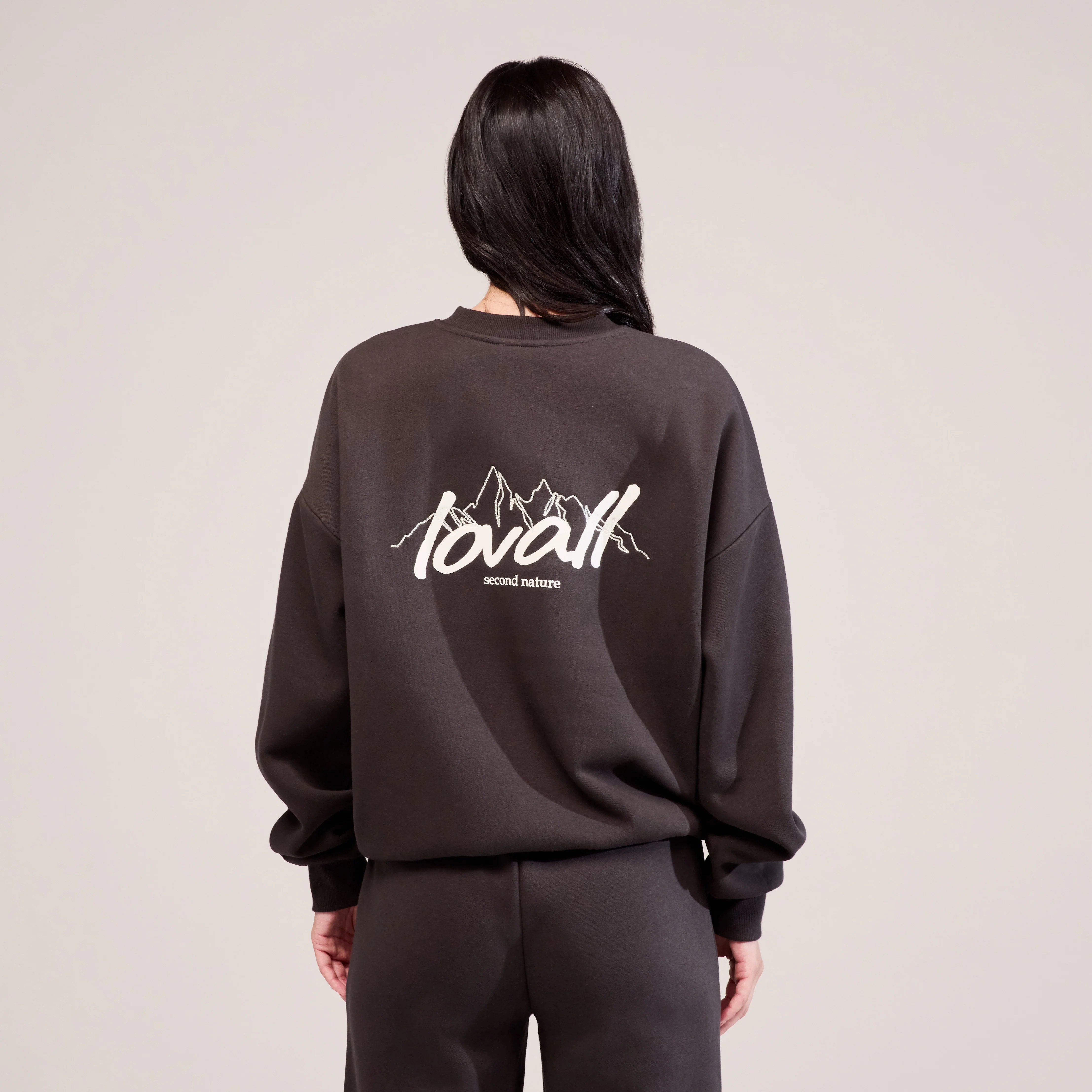 Organic Oversized Sweatshirt Landscape - Black Coffee - Image 3